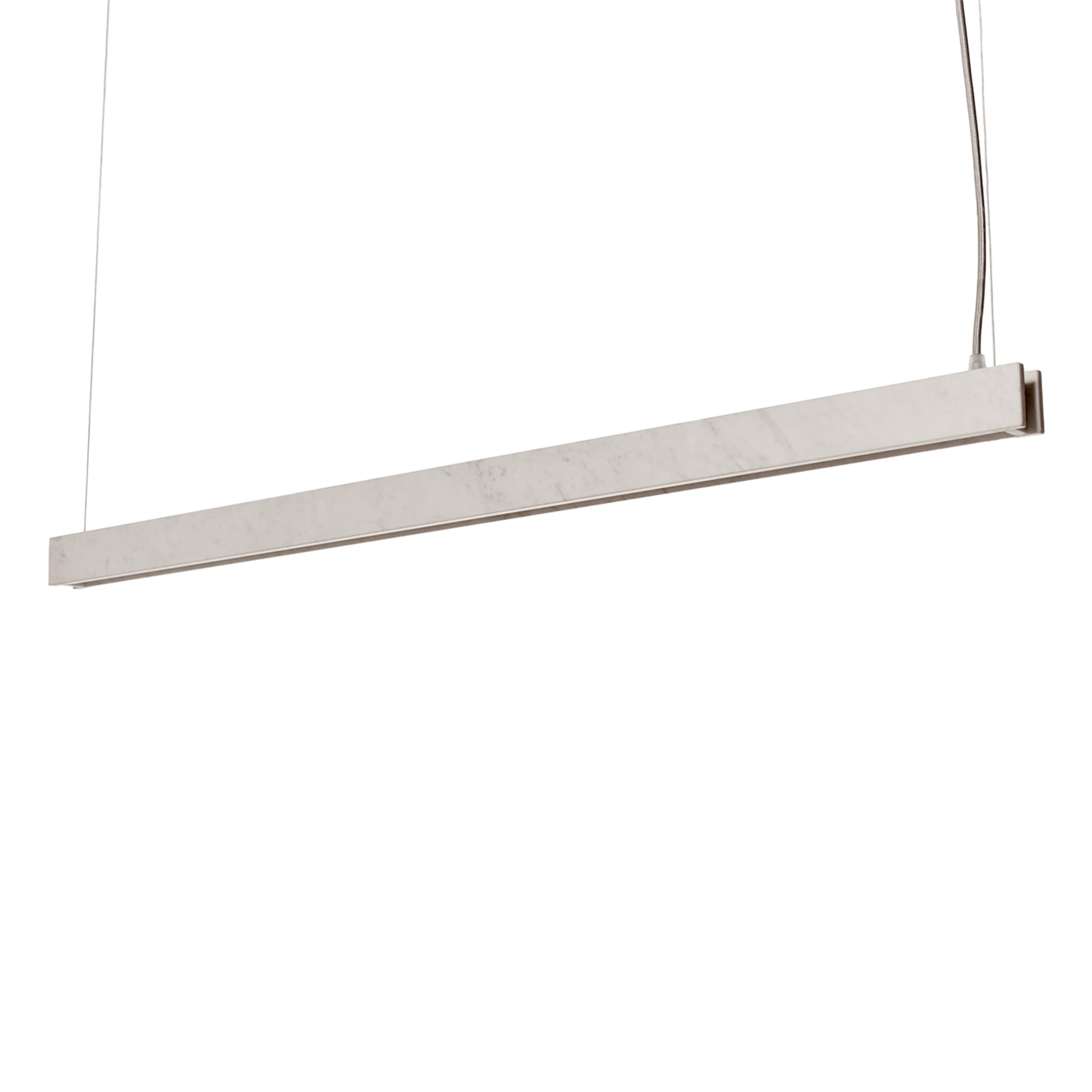 "Profile H" Pendant Lamp in Chrome and Carrara Marble - Main view