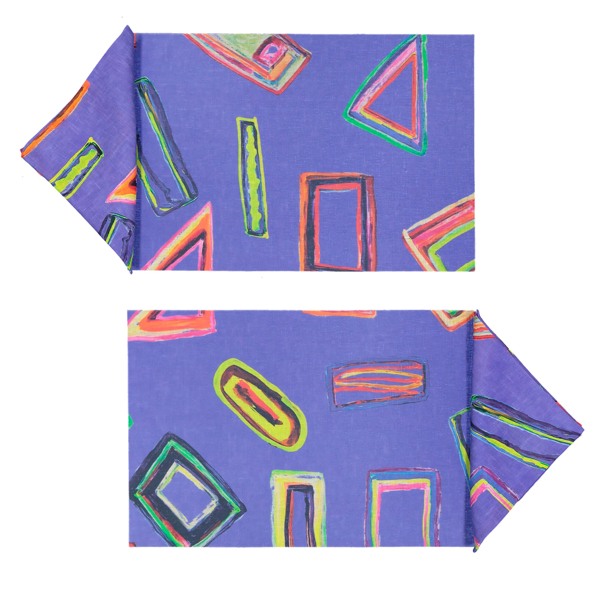Set of 2 Space Shapes Placemats and napkins in purple - Main view
