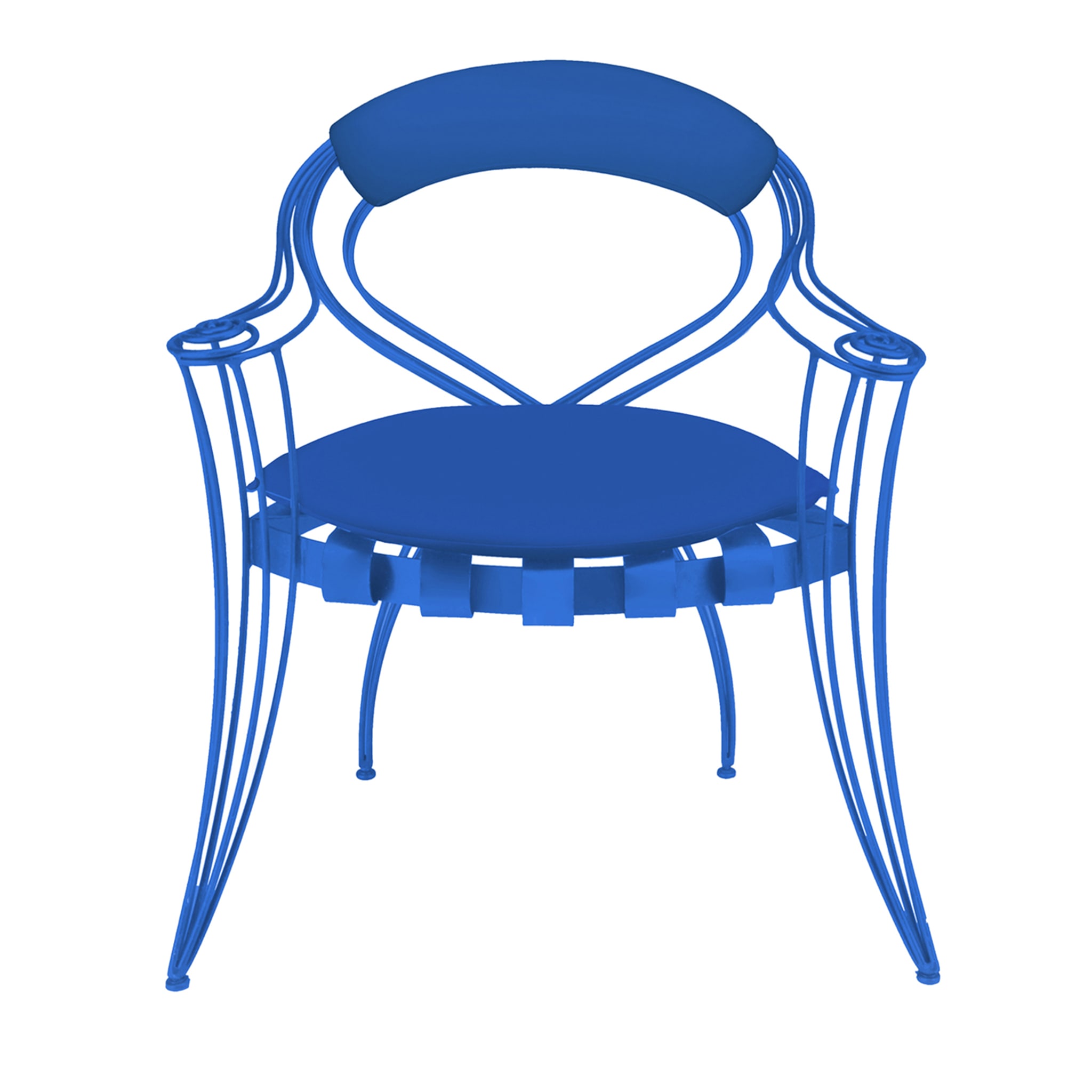Opus Garden Blue Chair with Armrests by Carlo Rampazzi - Main view
