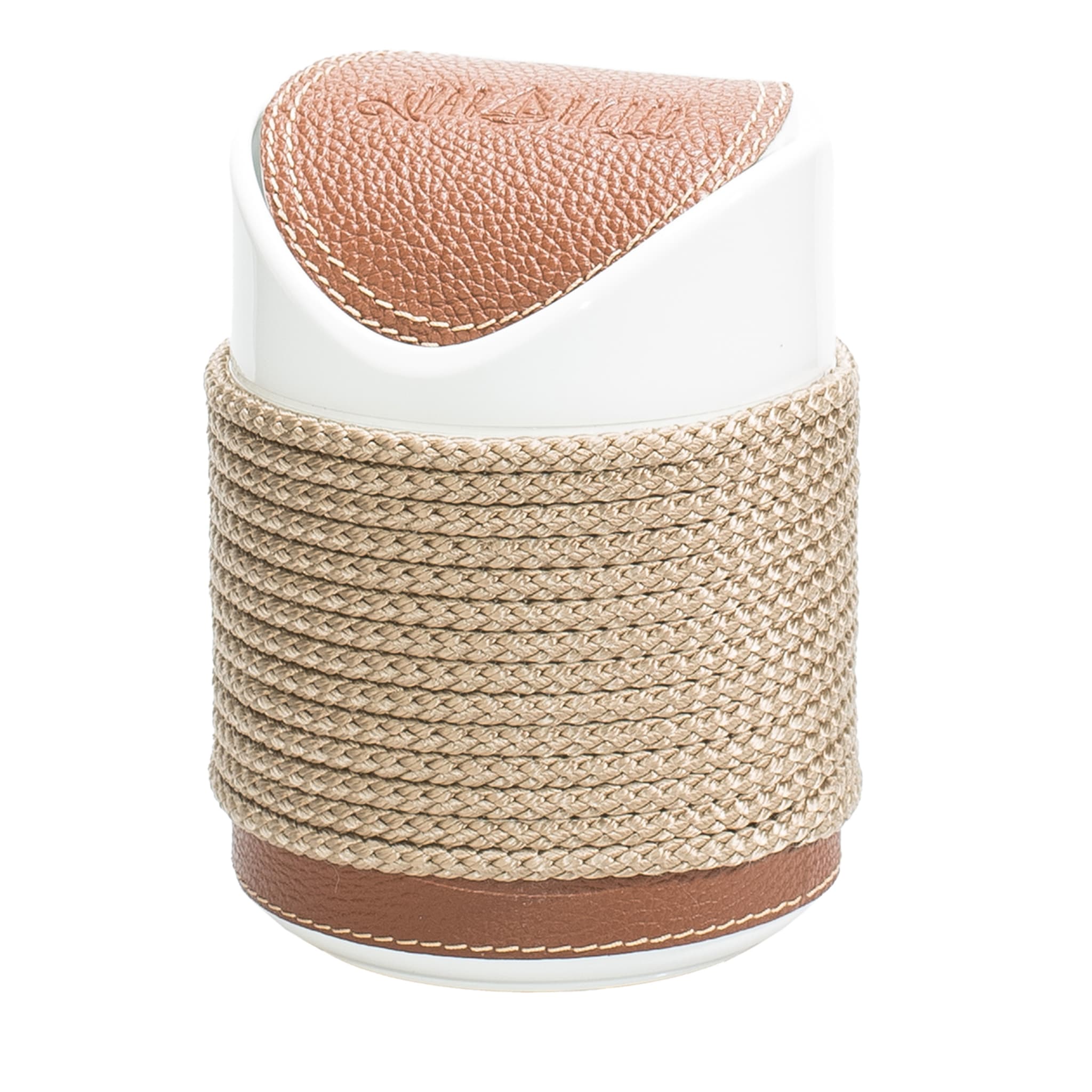 Bon Ton Bin with Beige Eco-Leather and Rope Inserts by Guzzini - Main view