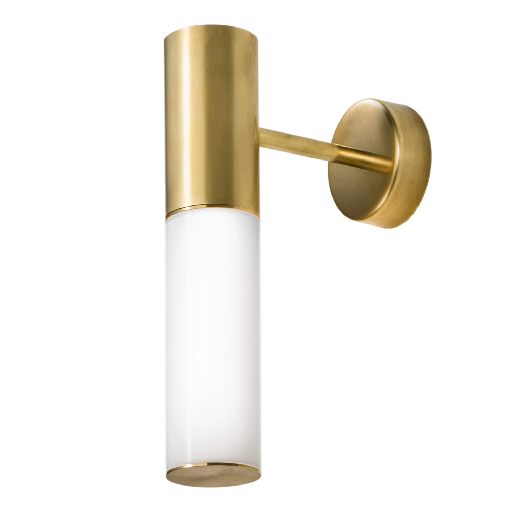 Etoile Natural Brass & White Glass Wall Lamp - Main view
