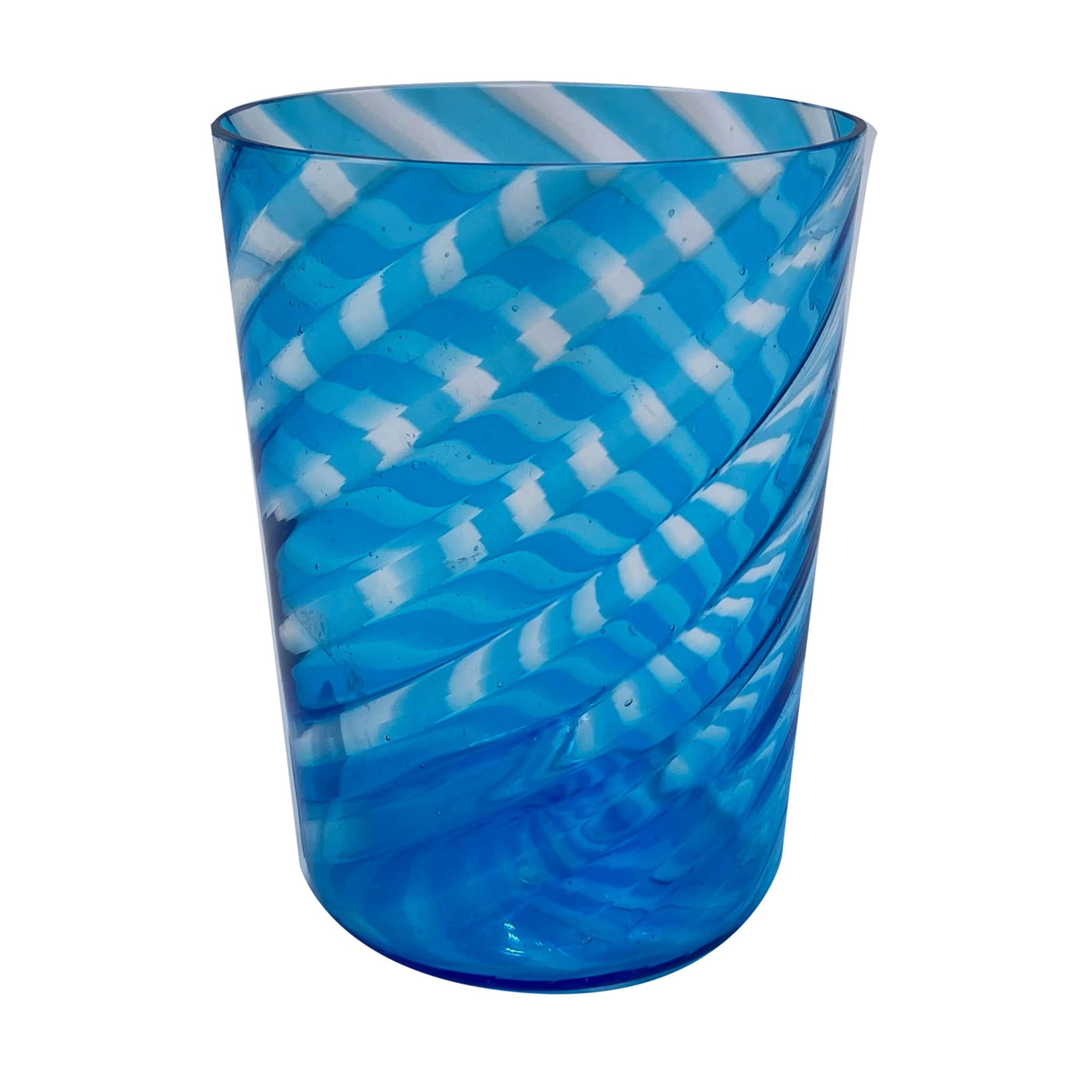 Juego de 2 vasos de agua azul claro en espiral - Vista principal