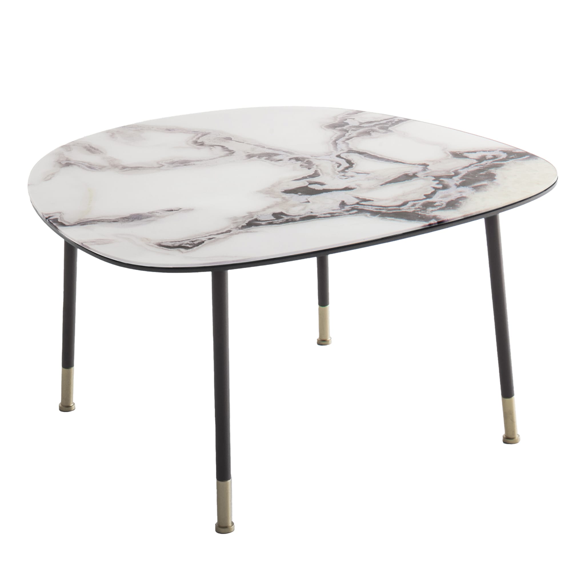 Pebble Large Trinity White Marble-Effect Coffee Table - Main view