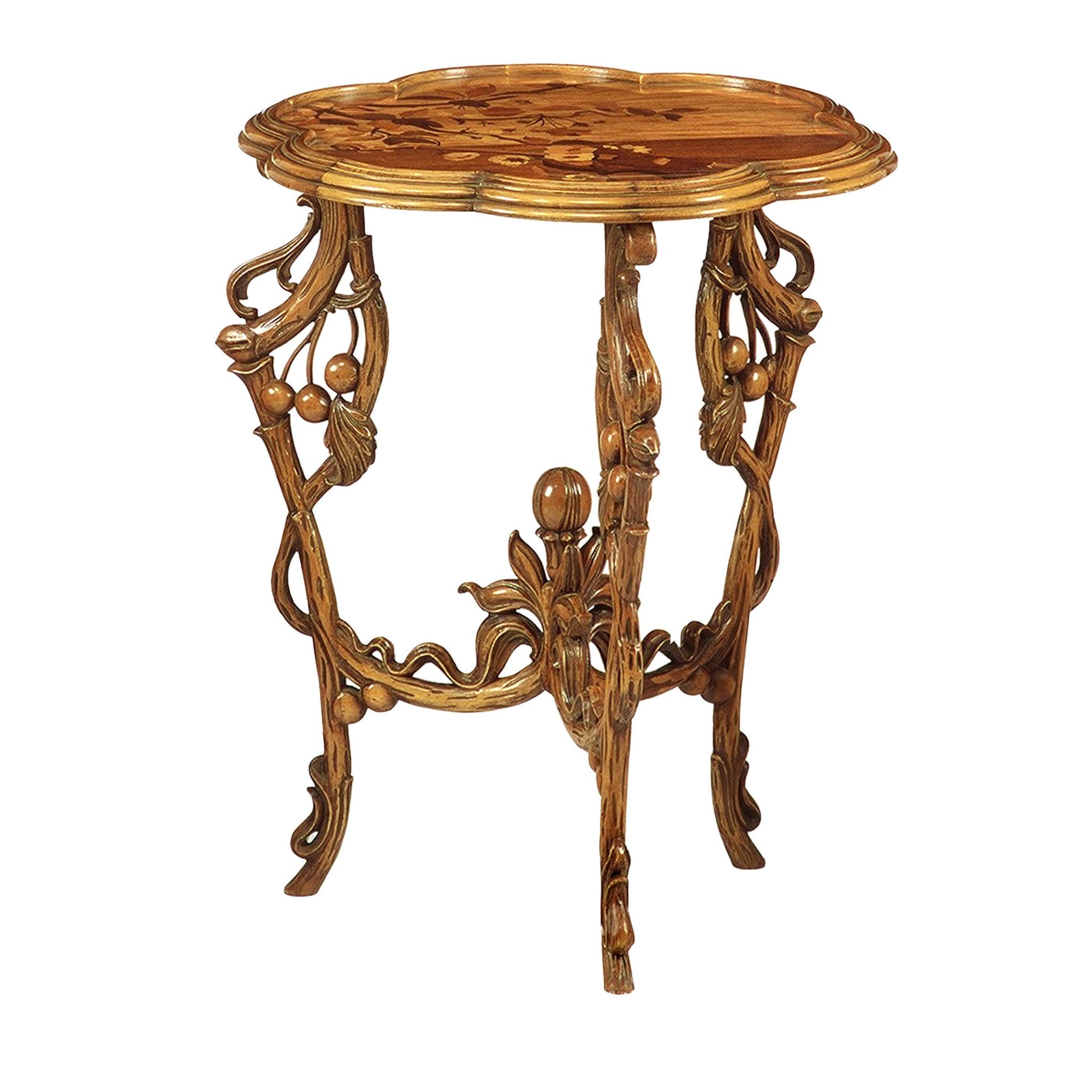 Tavolino floreale in stile Art Nouveau francese di Emile Gallè - Vista principale