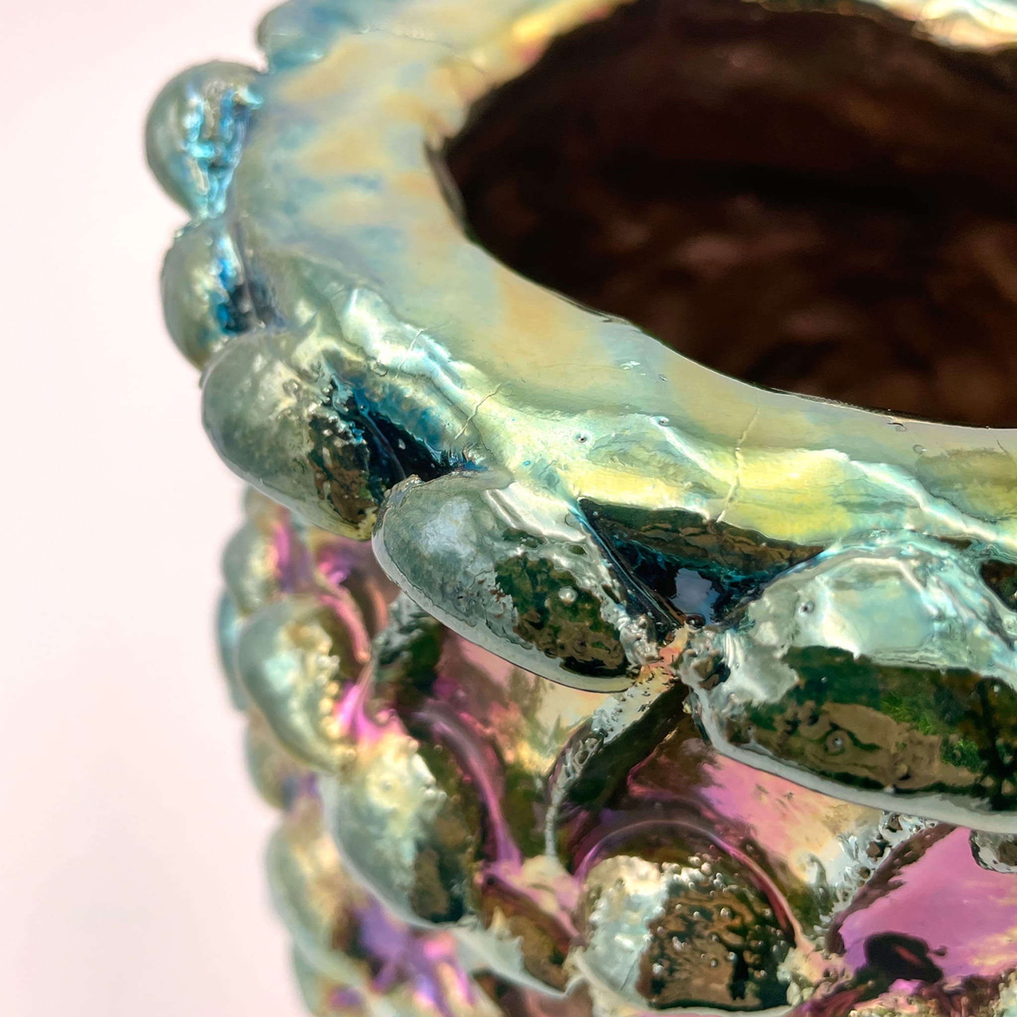 Onda Iridescent Metallic Raku Vase #3 - Alternative view 2