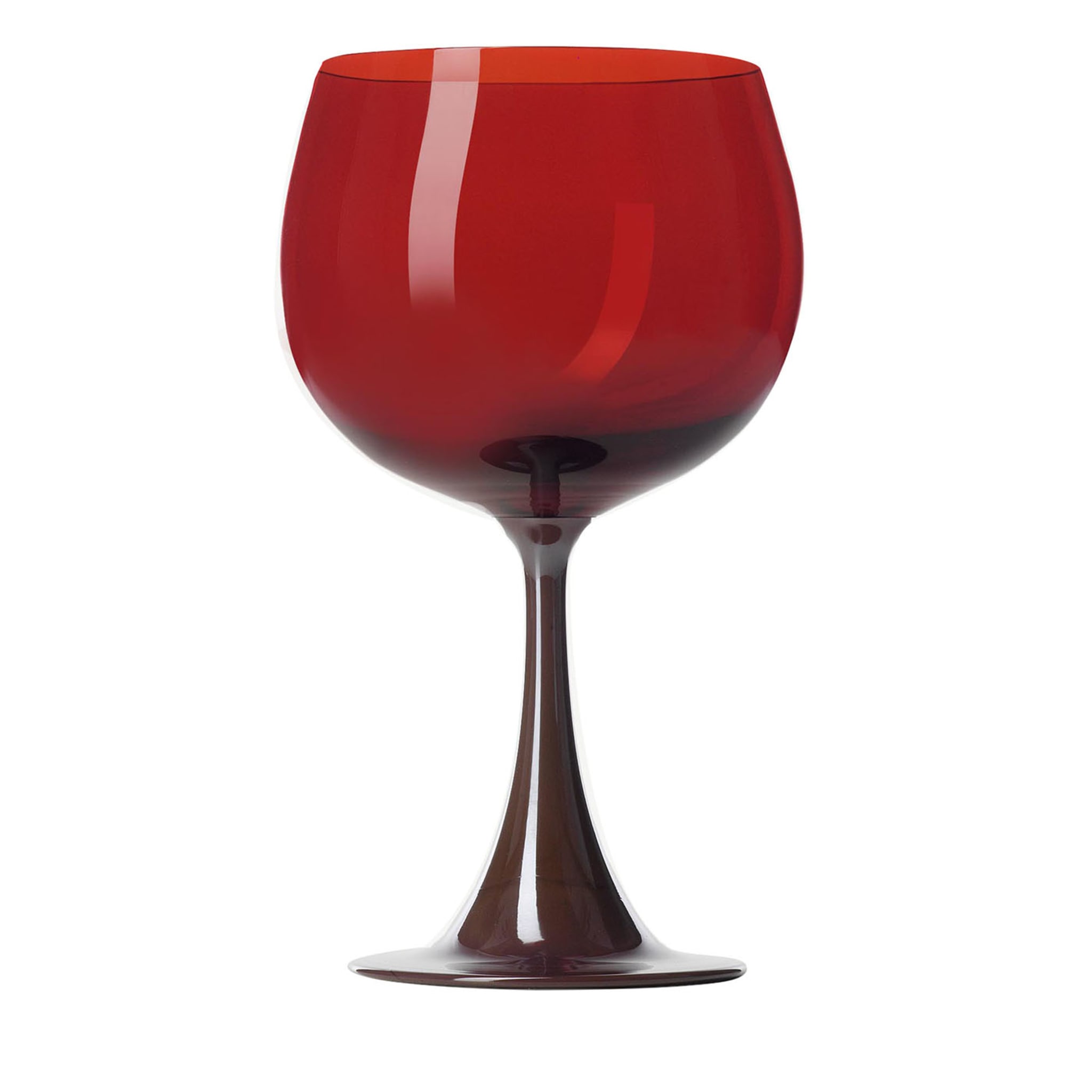 Burlesque Red & Blueberry Stem Glass by Stefano Marcato - Main view