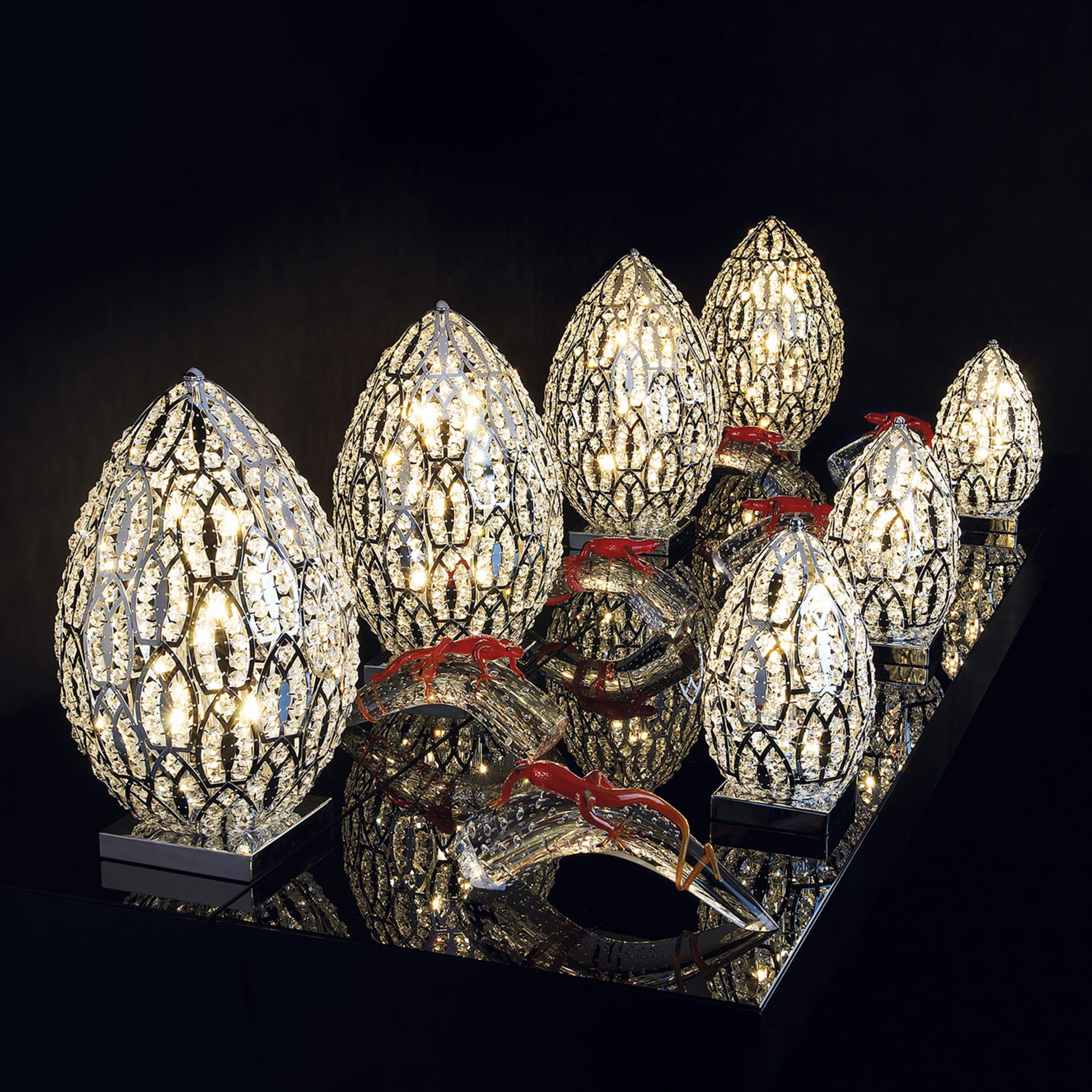 Arabesque Egg 30 Chromed Table Lamp - Alternative view 3