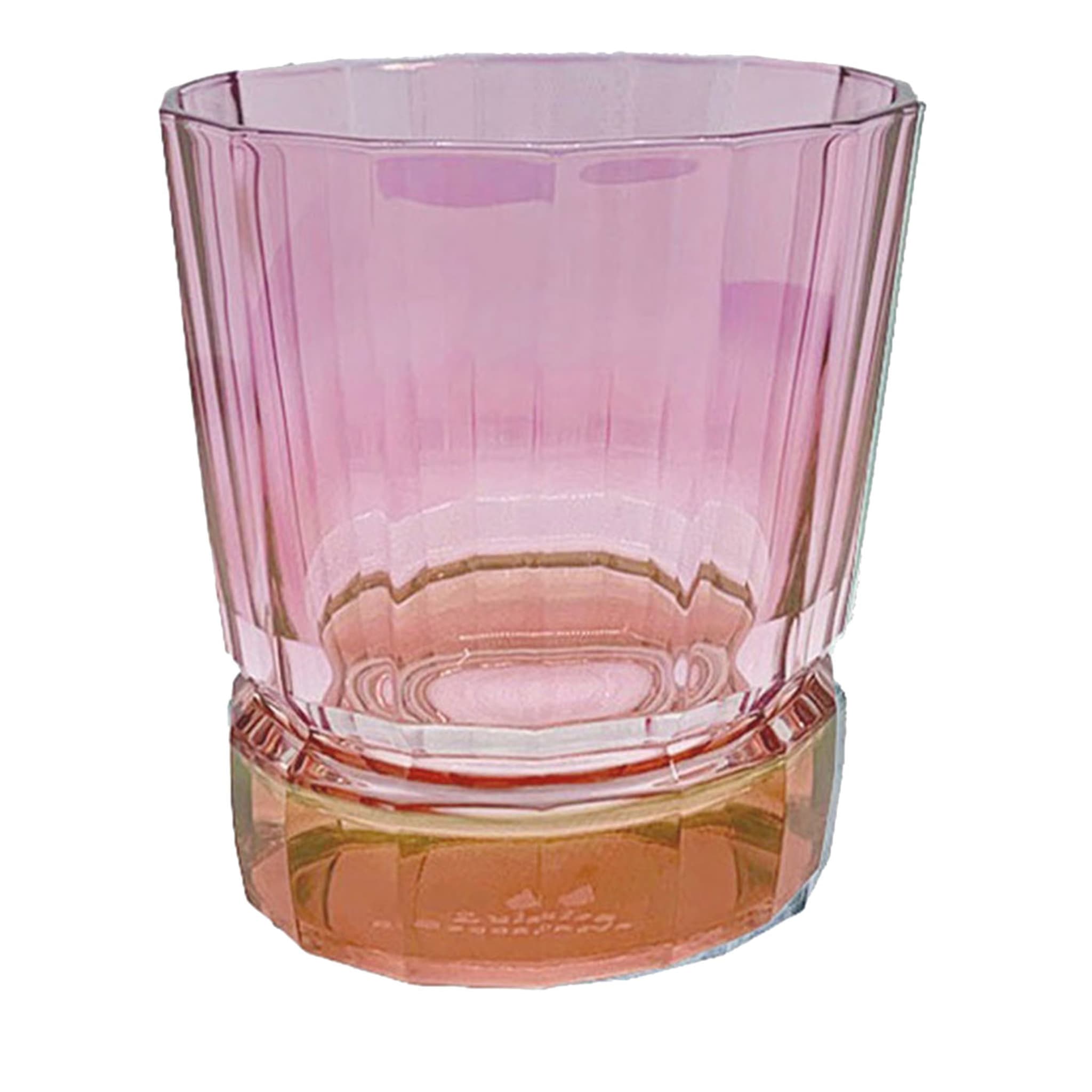 Duccio Set of 2 Small Red-To-Pink Tumbler Glasses with Base - Main view