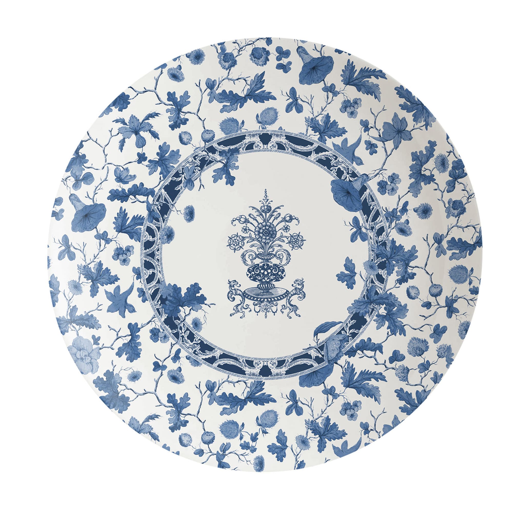 Garden Of Eden Porcelain Dinner Plate With Blue Decoration #5 - Main view