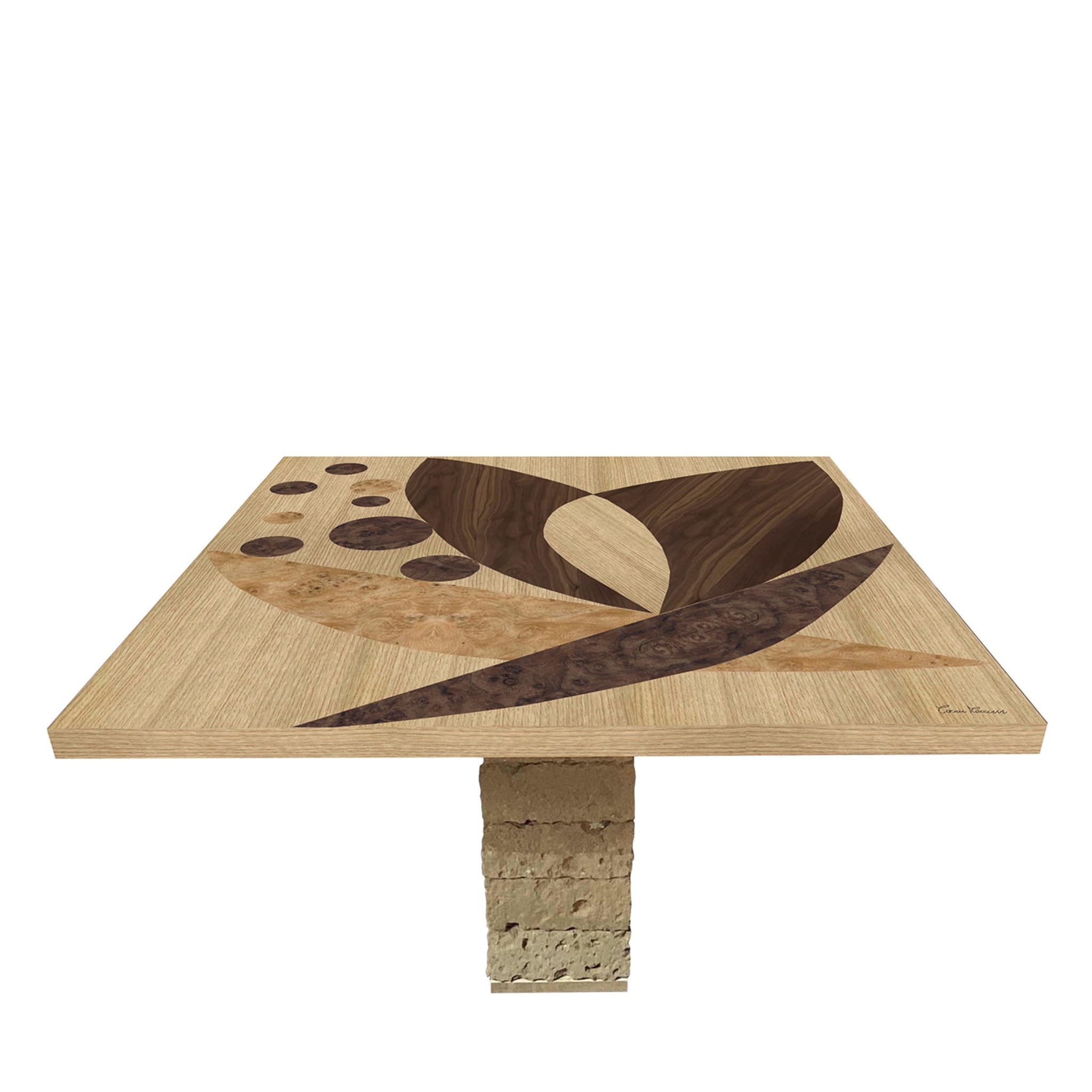 Tarsia Tables Tt8 Table carrée polychrome par Mascia Meccani - Vue principale