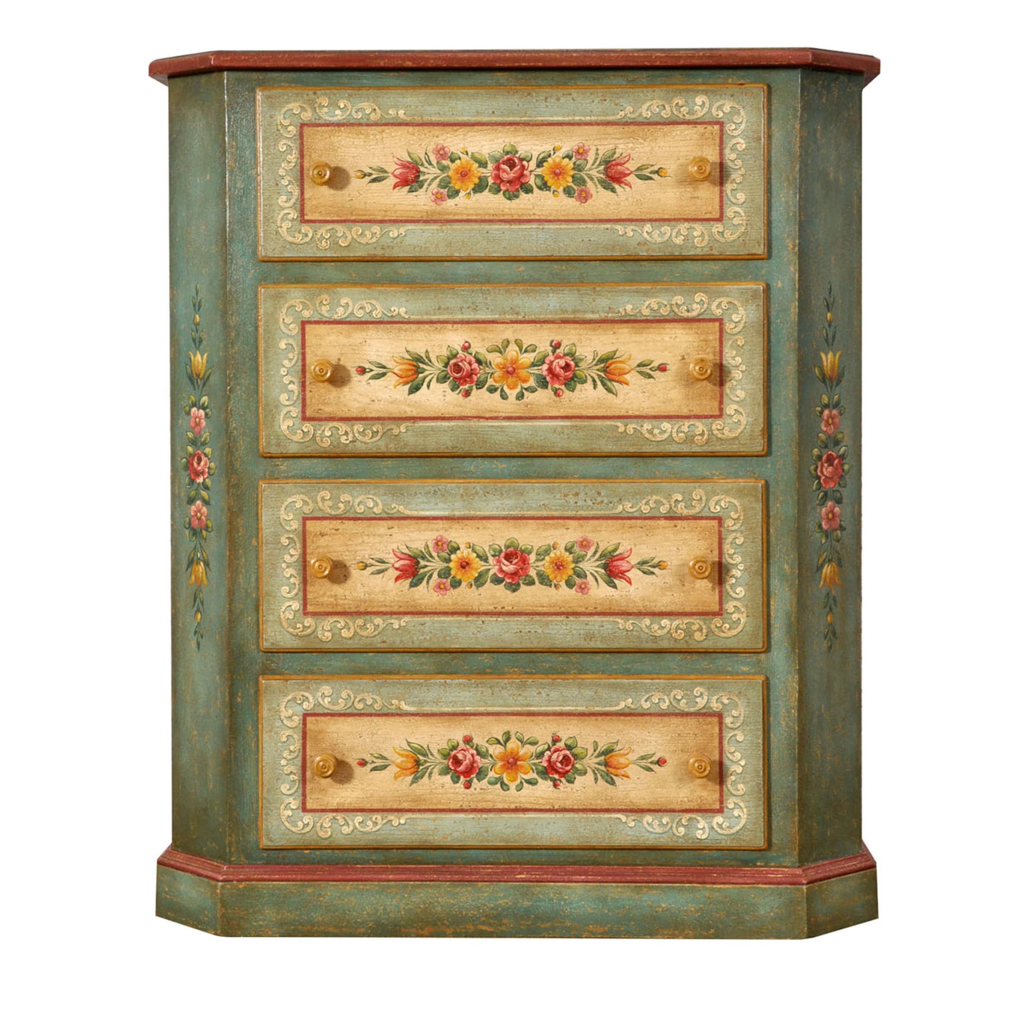 Tyrolean Polychrome Floral Chest of Drawers - Main view