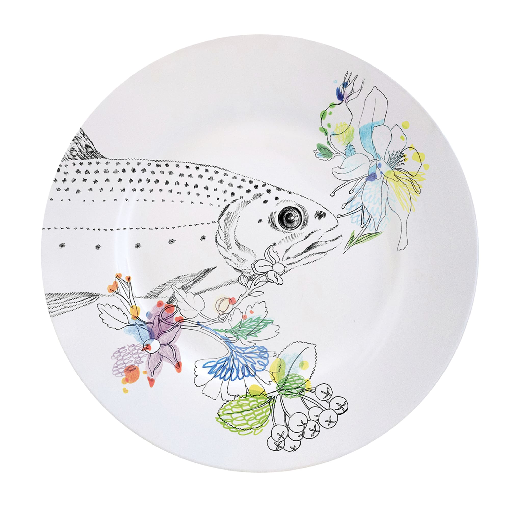 Assiette plate "Truite des bois" (An Ode To The Woods) - Vue principale