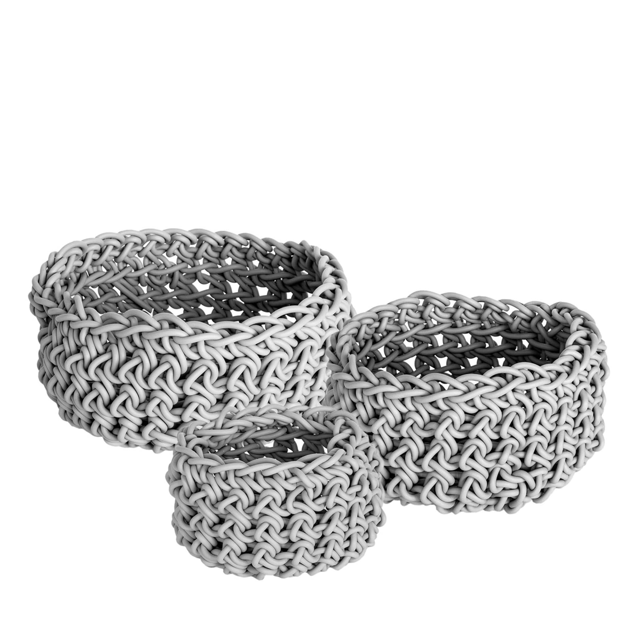 Sottile Set of 3 Gray Baskets by Rosanna Contadini - Main view