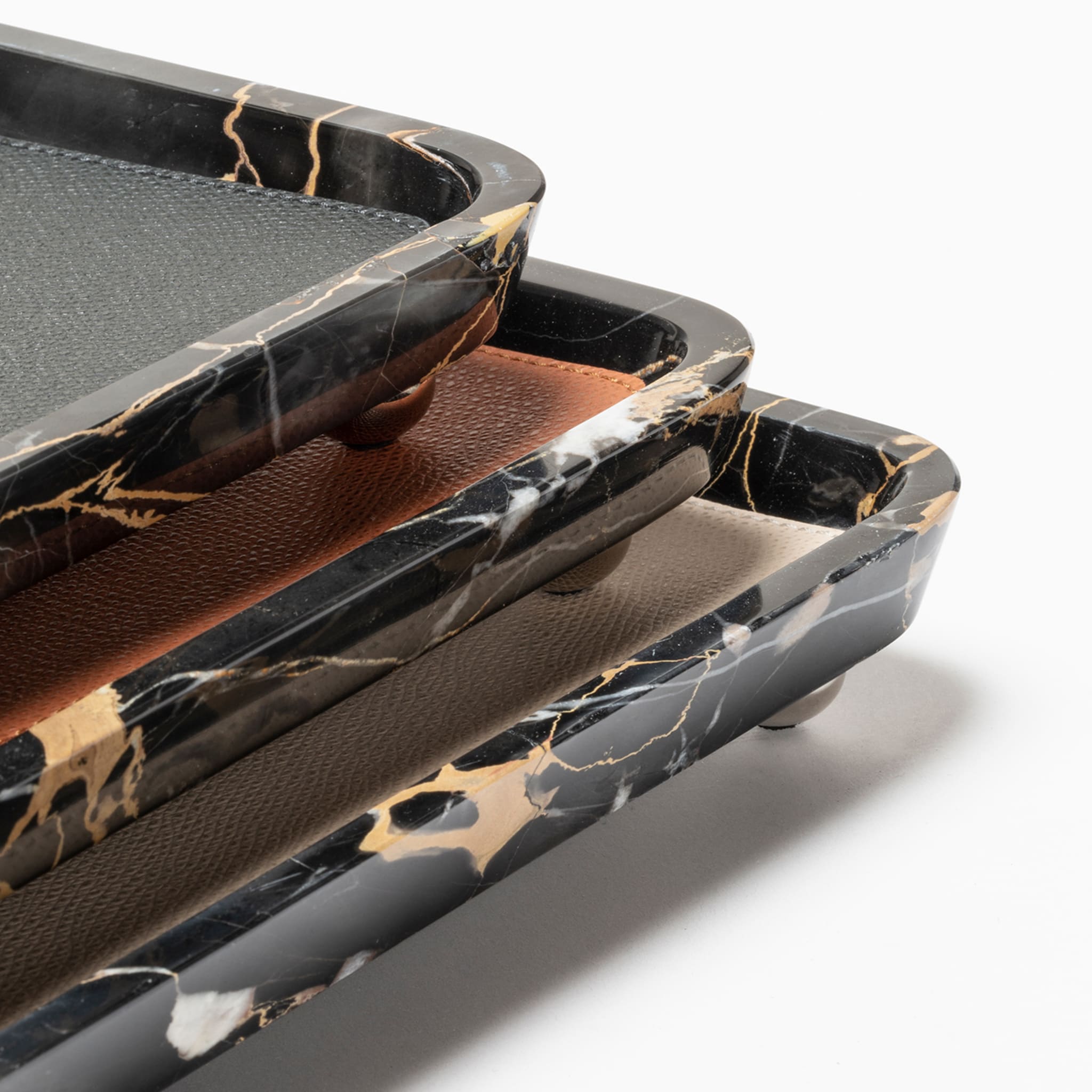 Monza Leather & Marble Rectangular Medium Valet Trays #4 - Alternative view 2
