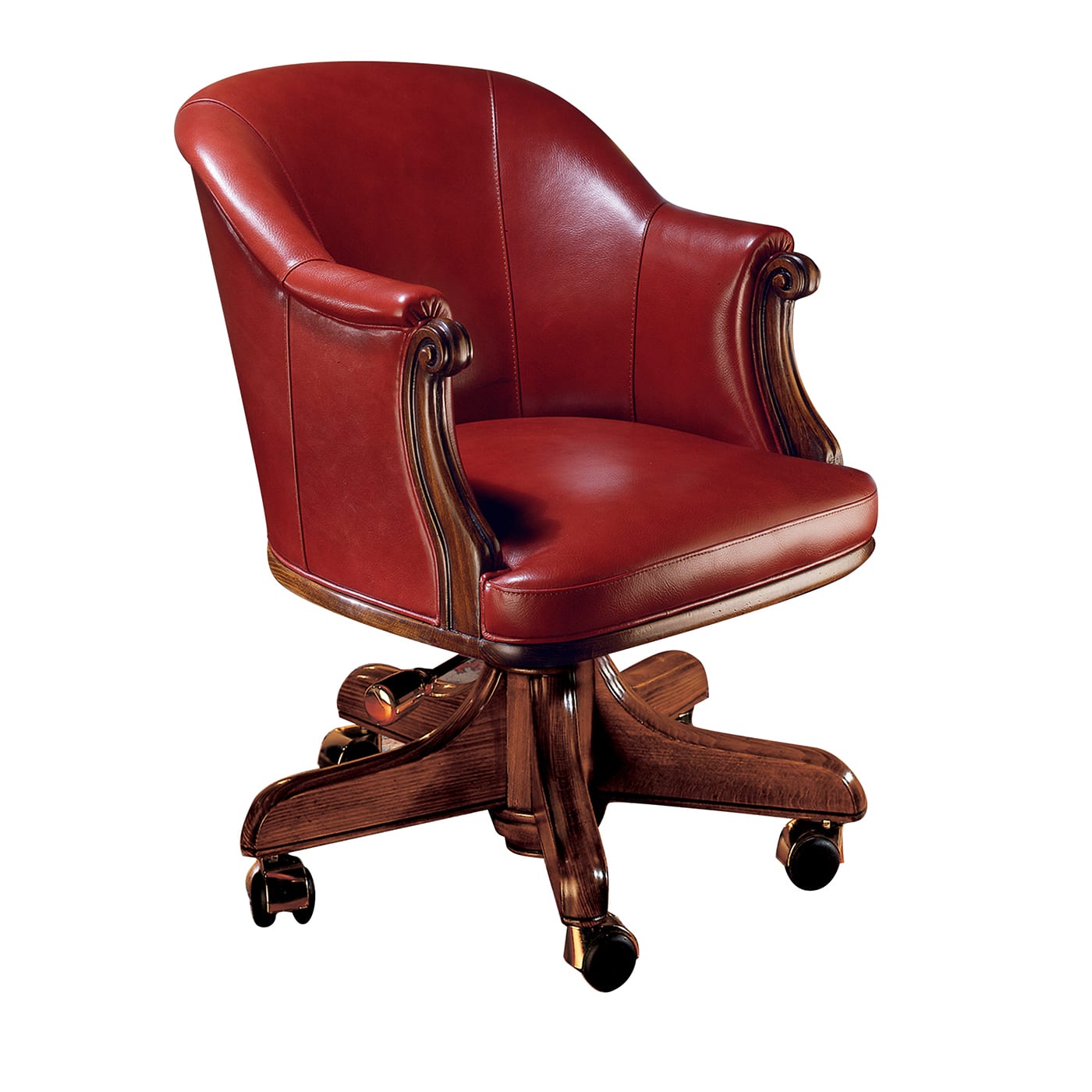 Small red best sale leather chair