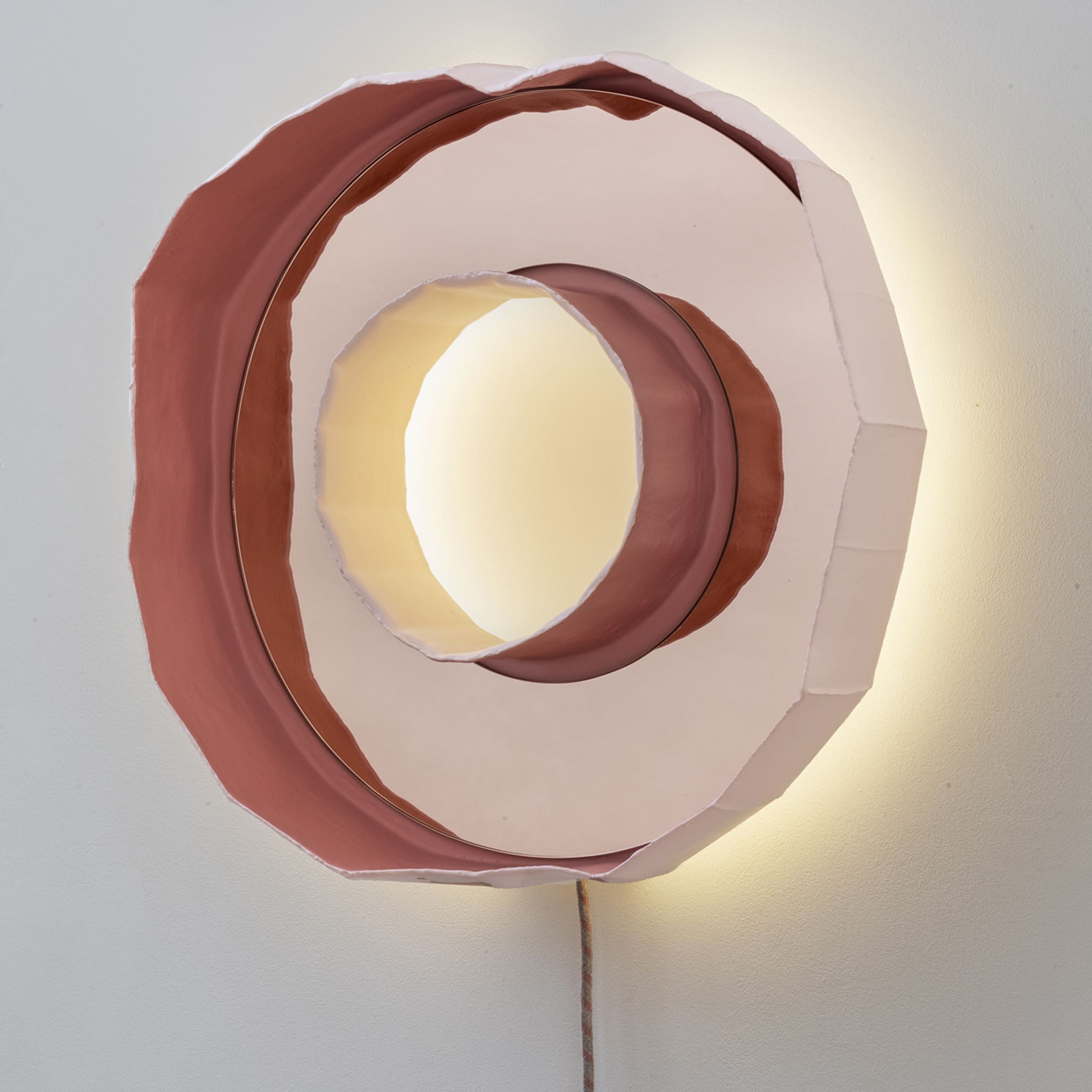 Rosa Ring Aura Spiegel Lampe von G. Botticelli &amp; P. Paronetto - Alternative Ansicht 1