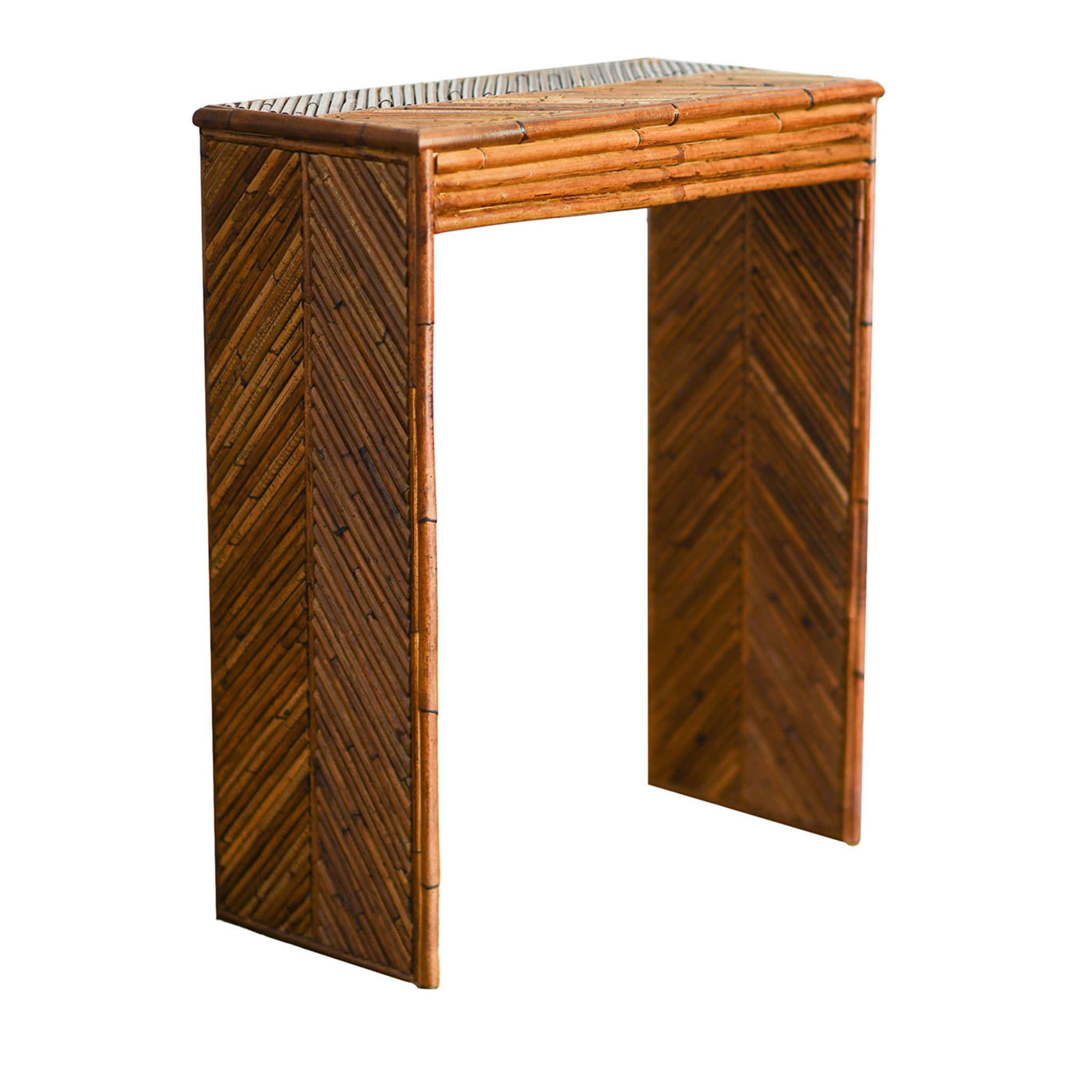 Herringbone-Patterned Bamboo Console - Main view