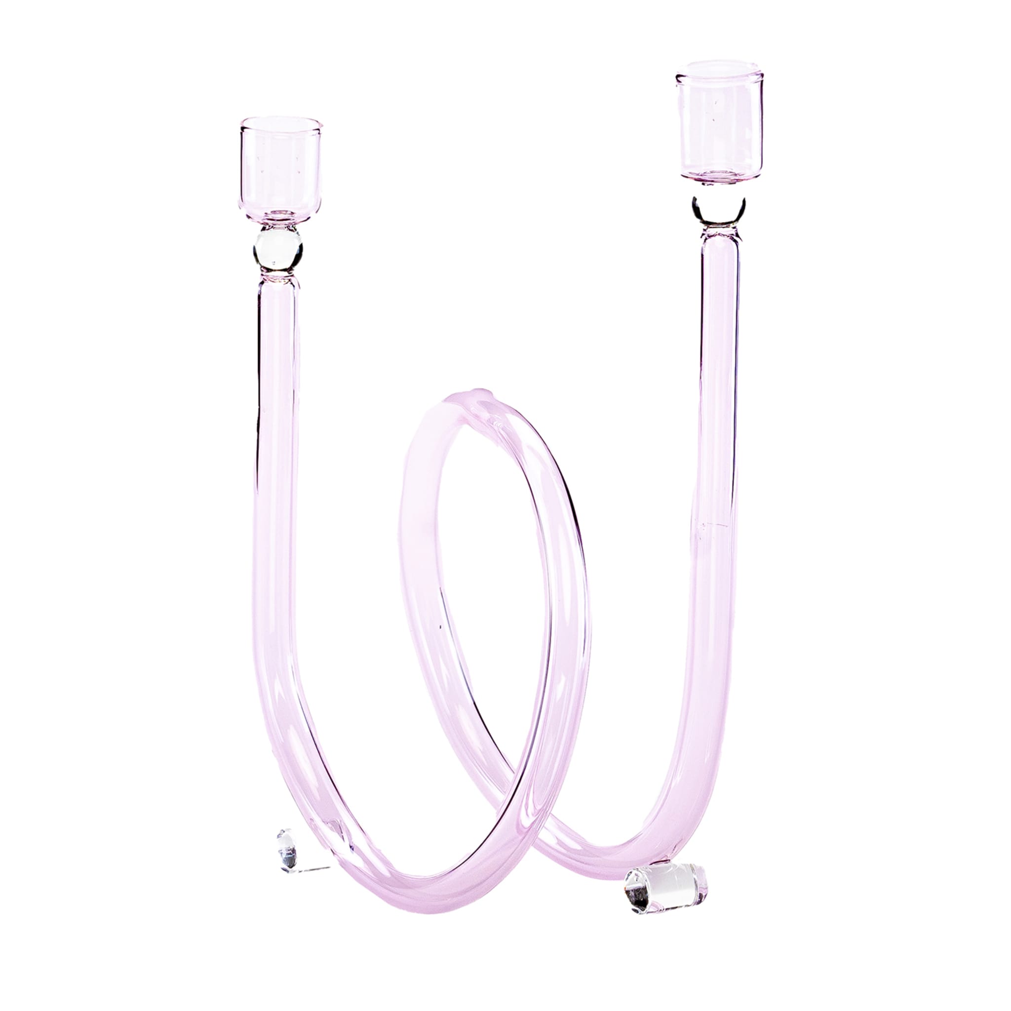 Dolce Vita Pink Glass Candle Holder - Main view