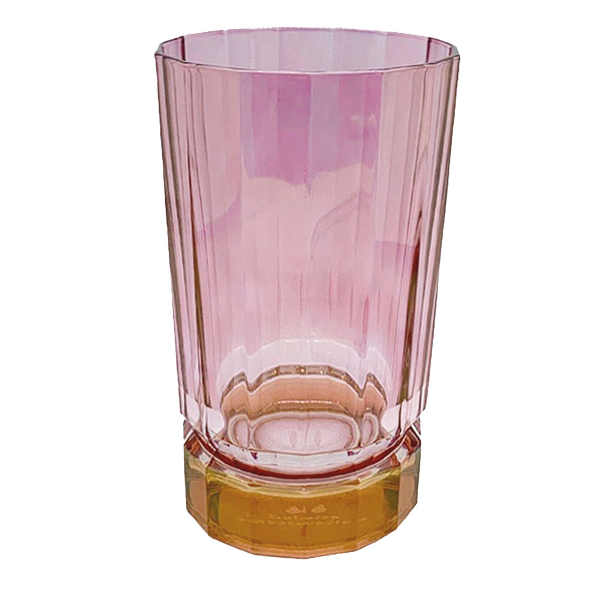 Duccio Set of 2 Large Red-To-Pink Tumbler Glasses with Base - Main view