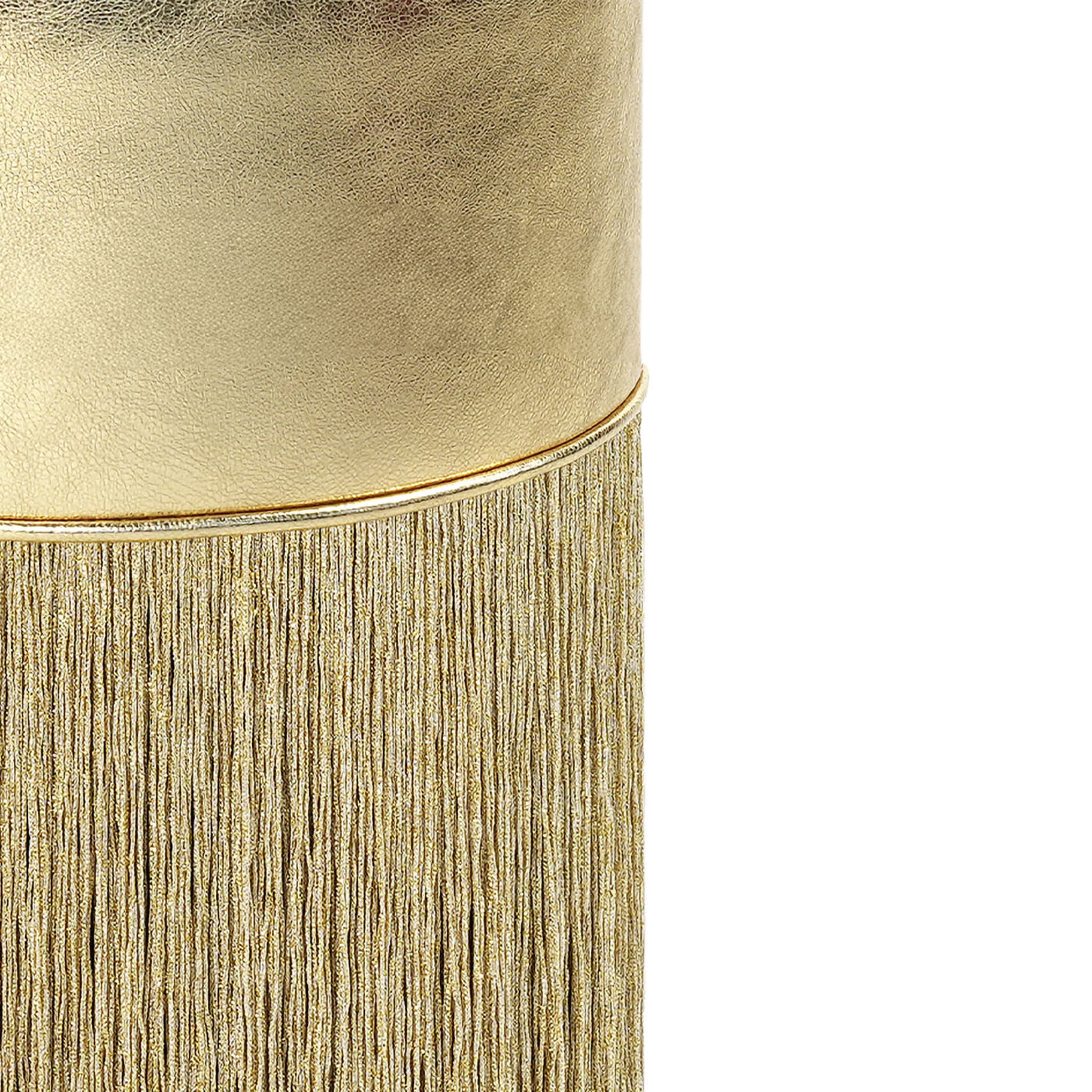Tabouret de bar en cuir métallisé or brillant Par Lorenza Bozzoli - Vue alternative 1