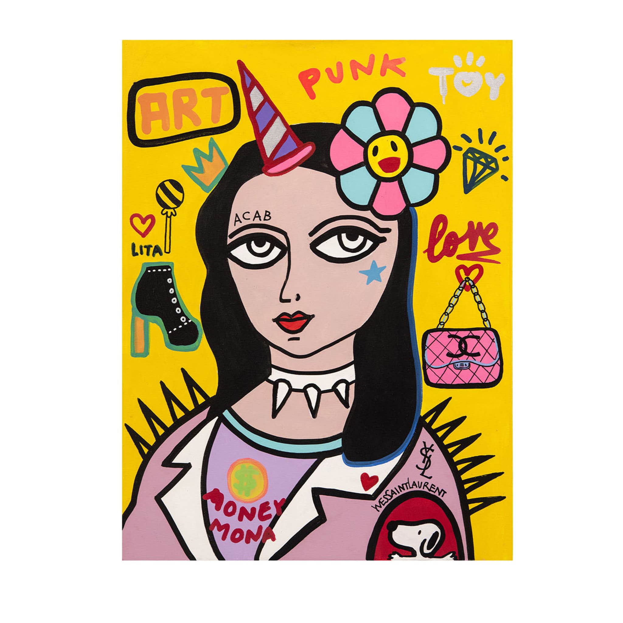 Money Mona punk Painting Amanda Toy Artemest