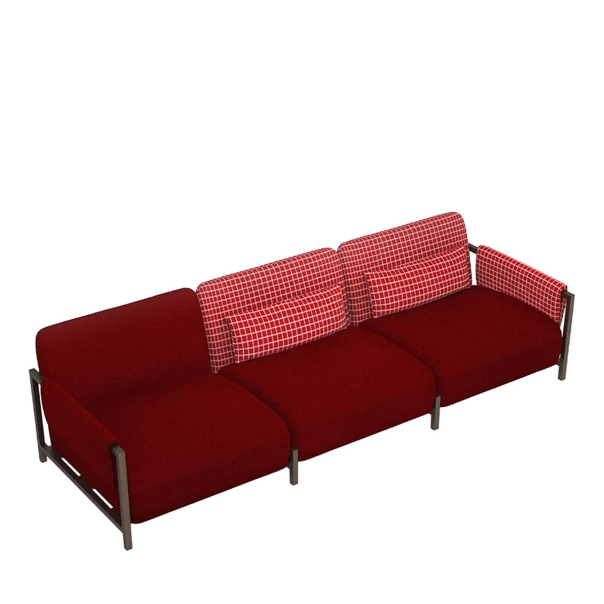 Butler 3-Seater Red Sofa - Main view