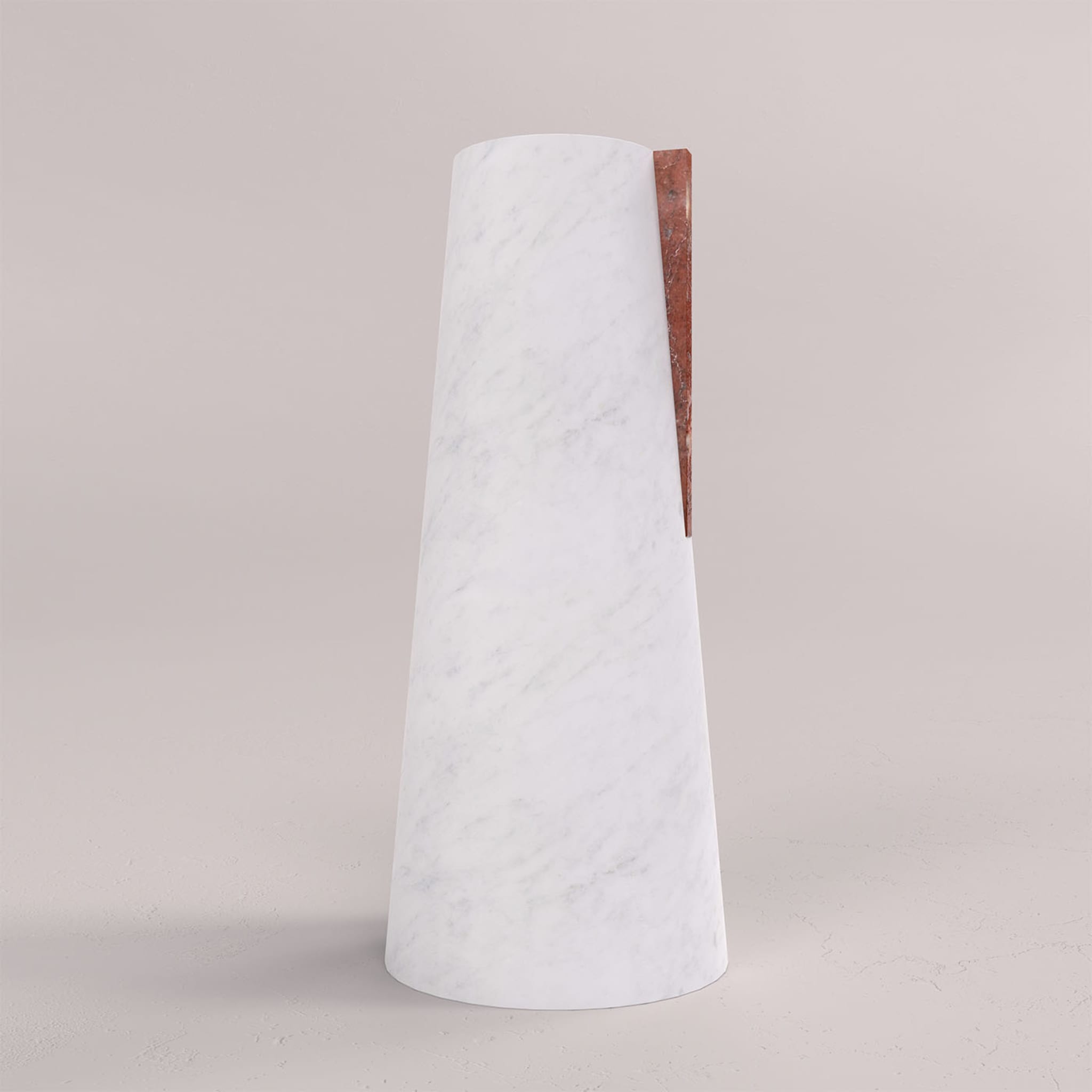 Vaso in marmo bianco di Carrara e rosso di Elara - Vista alternativa 3