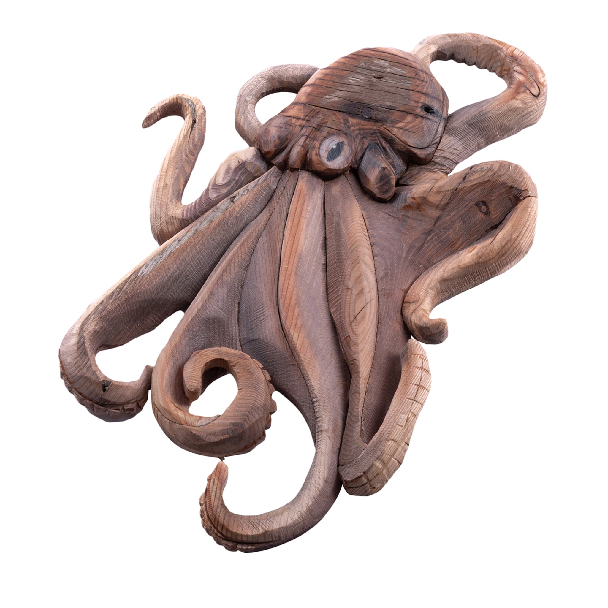 Oktopus Holz Statuette - Hauptansicht