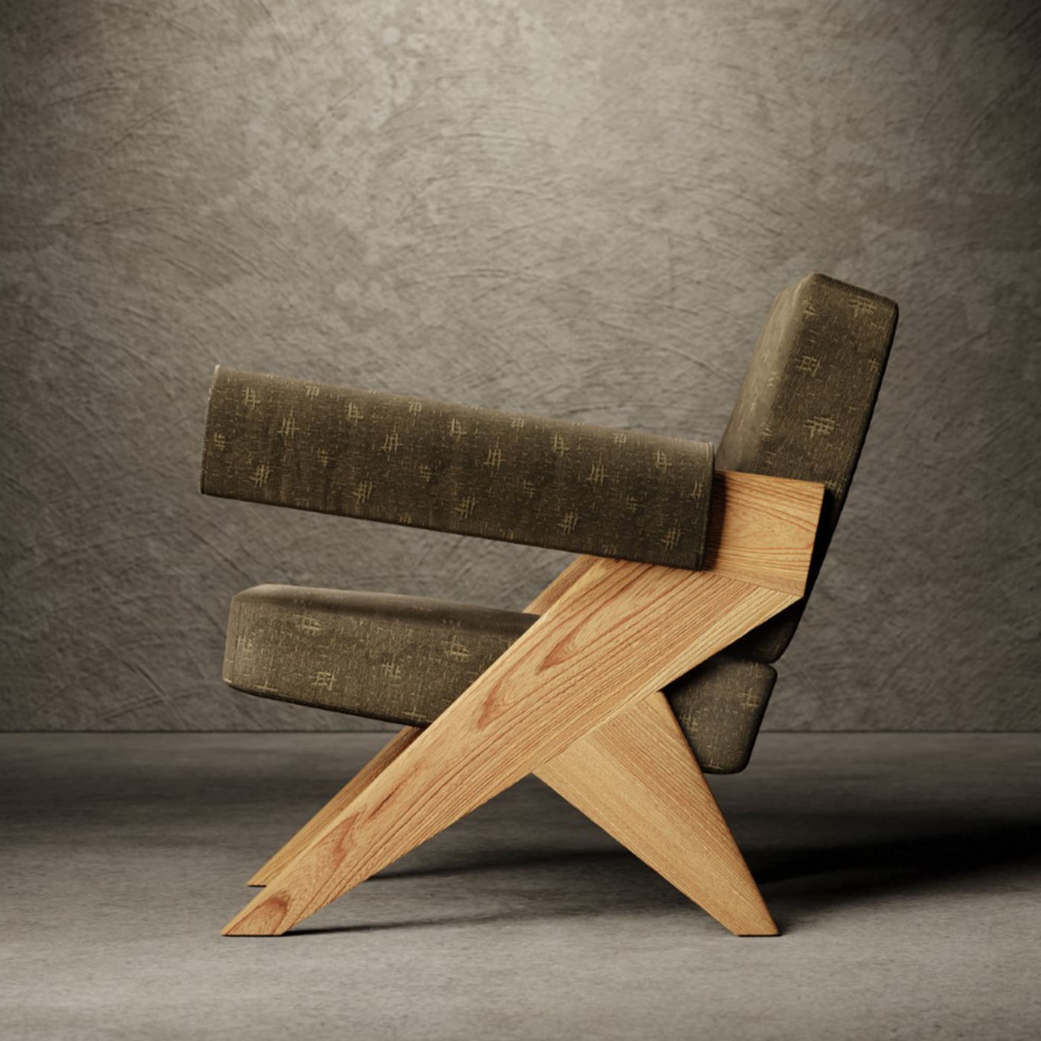 Souvenir Elm Wood & Fabric Armchair - Alternative view 1