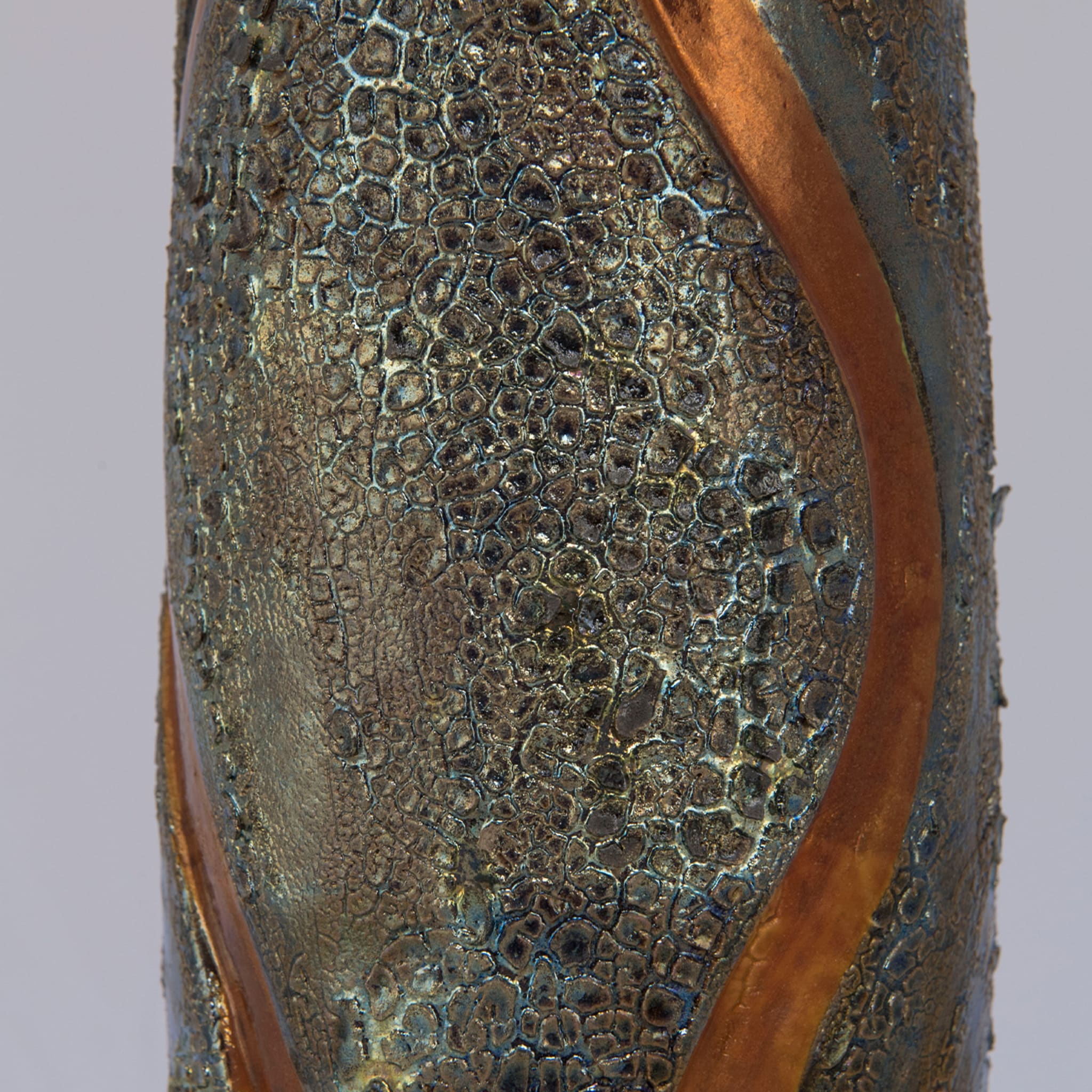 Copper and Silver Lustre with Crust Vase - Alternative view 2