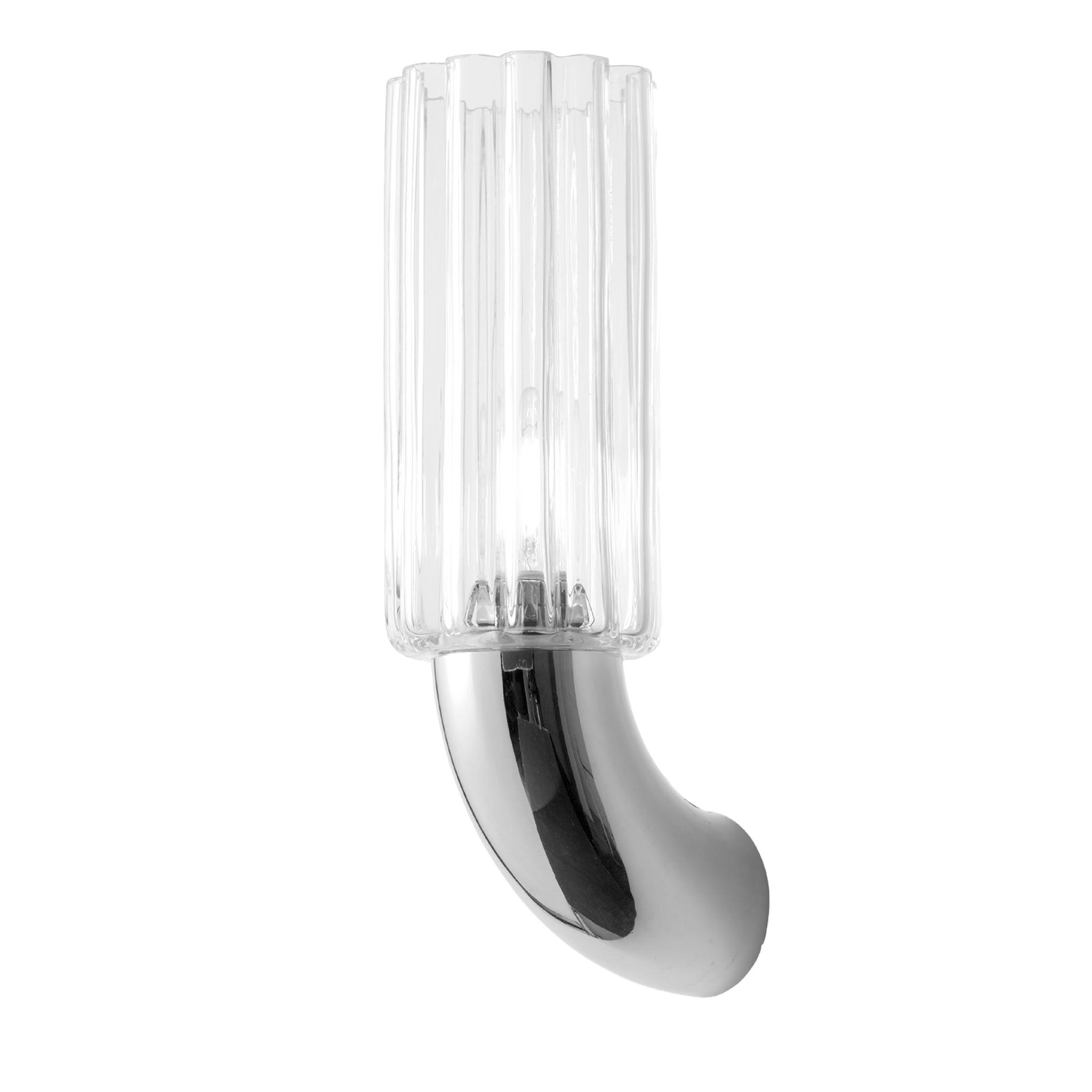Chrome and Clear Glass Sconce - Main view