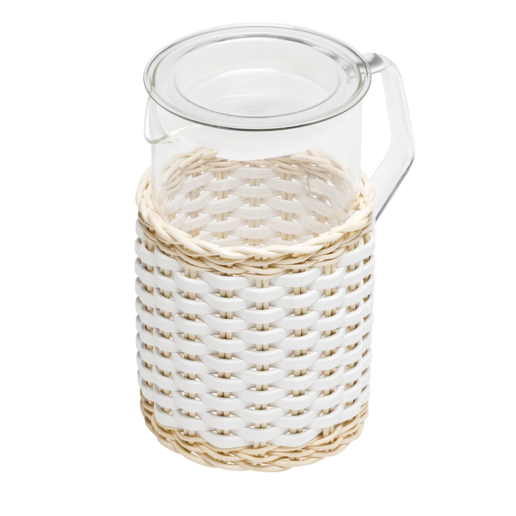 Marseille Leather & Rattan Glass Pitcher - Main view