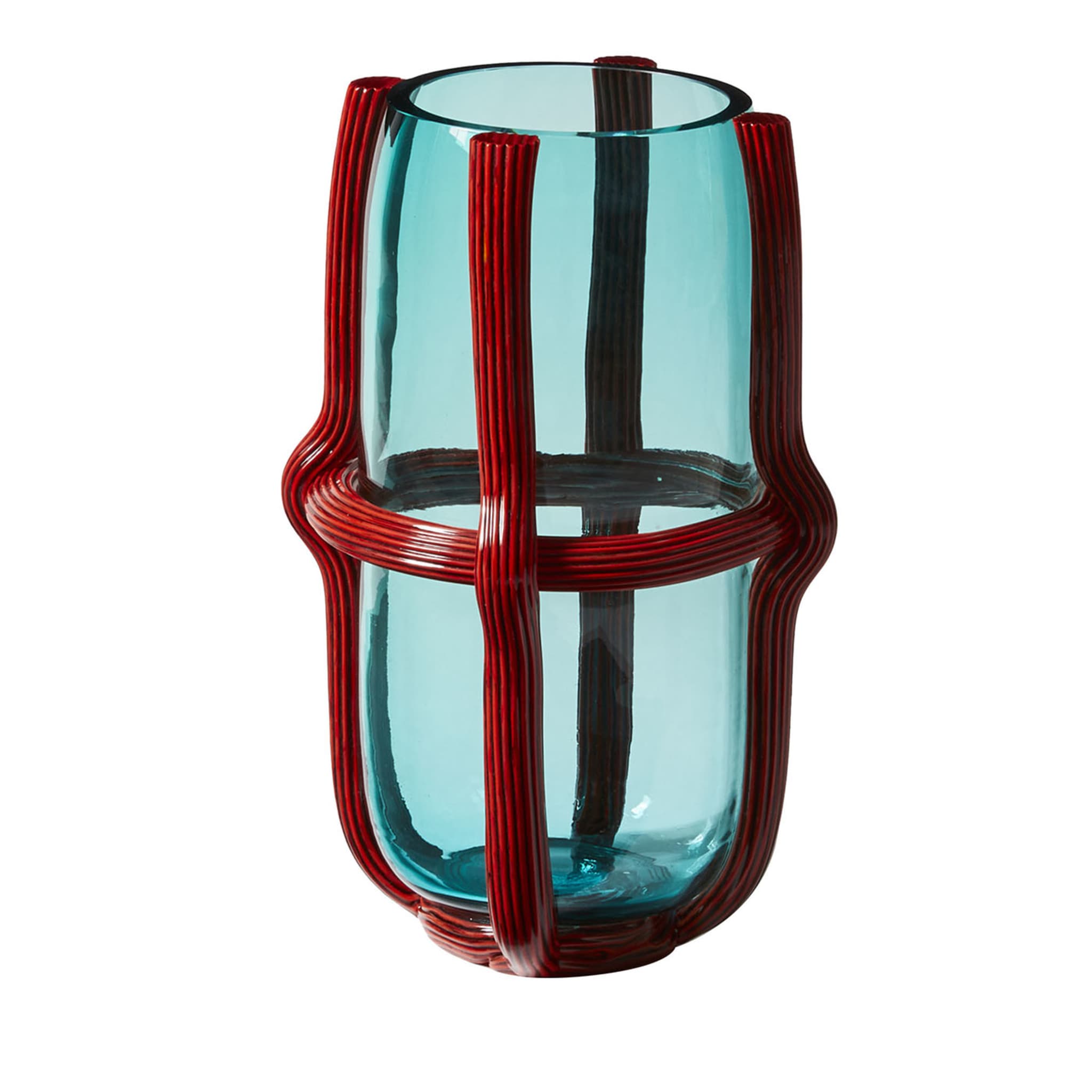 Sestiere Tall Red & Turquoise Vase by Patricia Urquiola - Main view