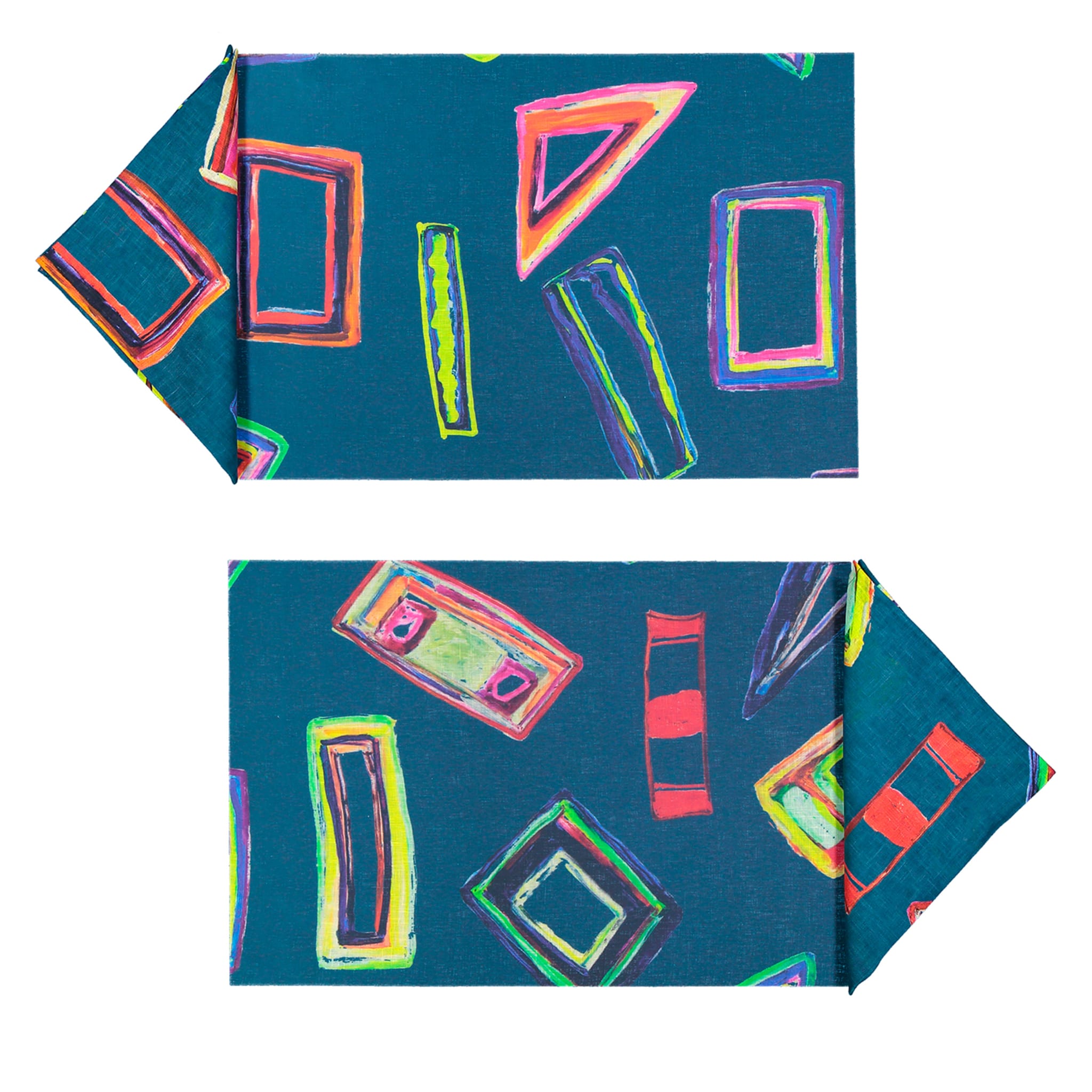 Set of 2 Space Shapes Placemats and napkins in blue - Main view