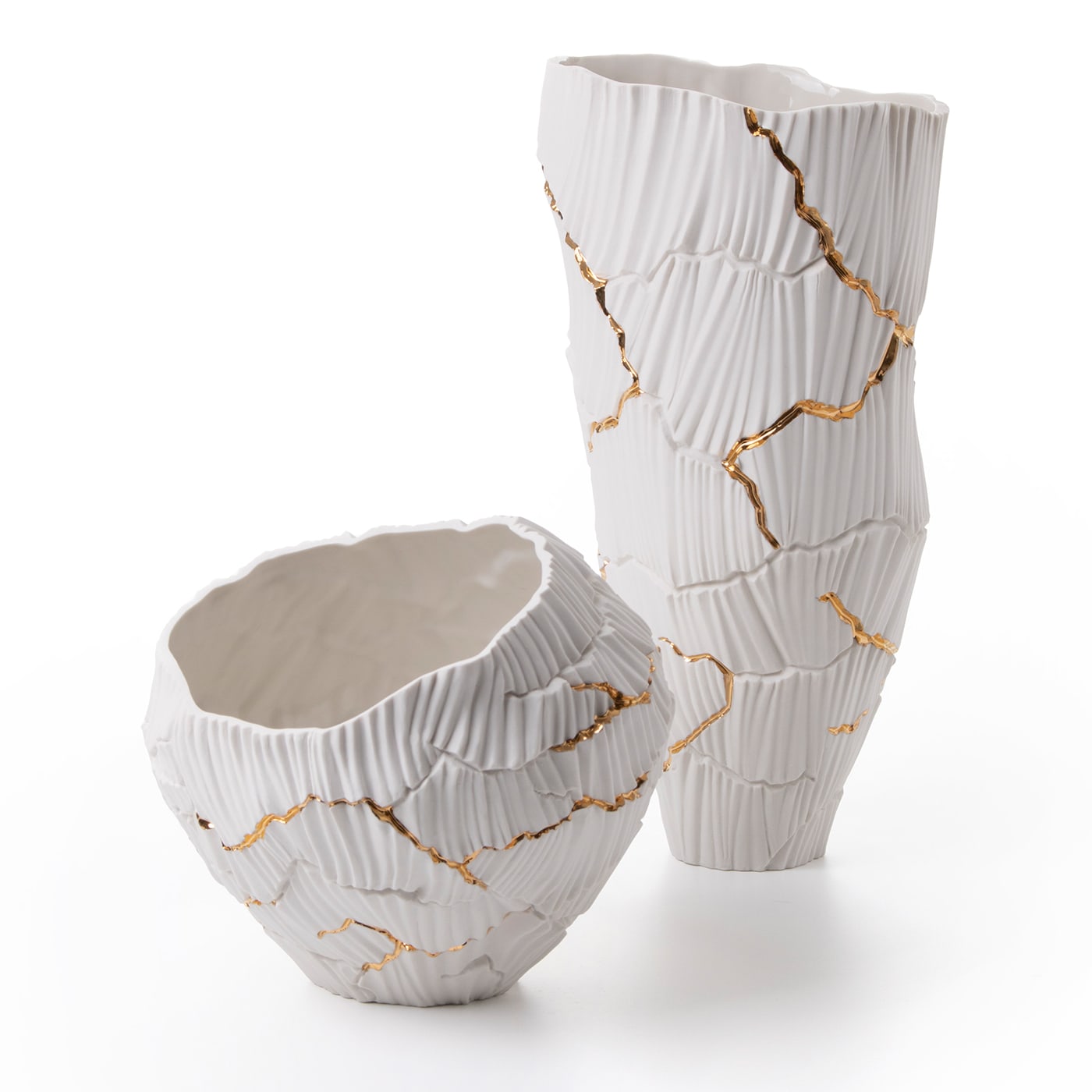 Ciotola decorativa Zefiro Gold Cracks Fos Ceramiche