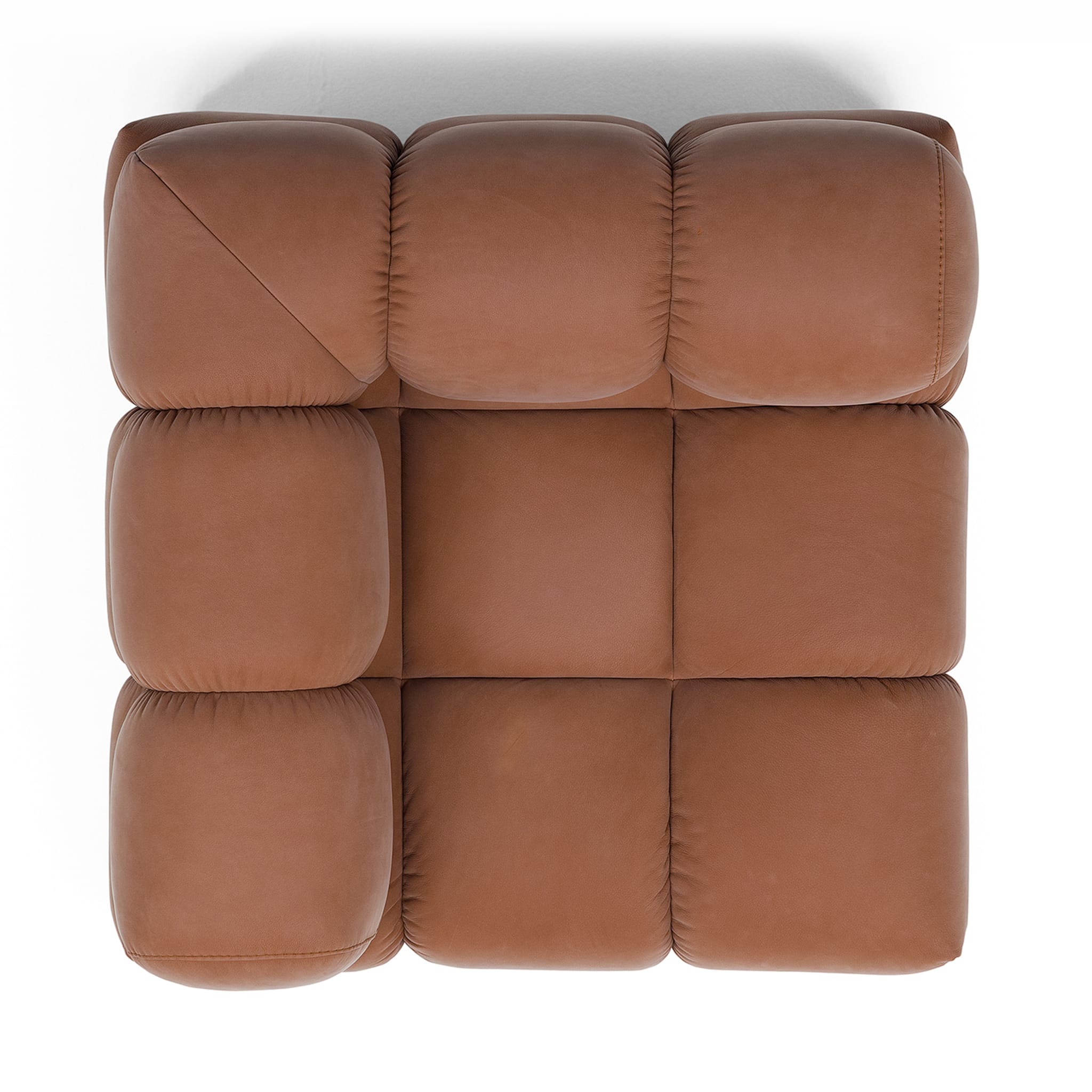 Sacai 3-Module Brown Leather Sofa - Alternative view 1