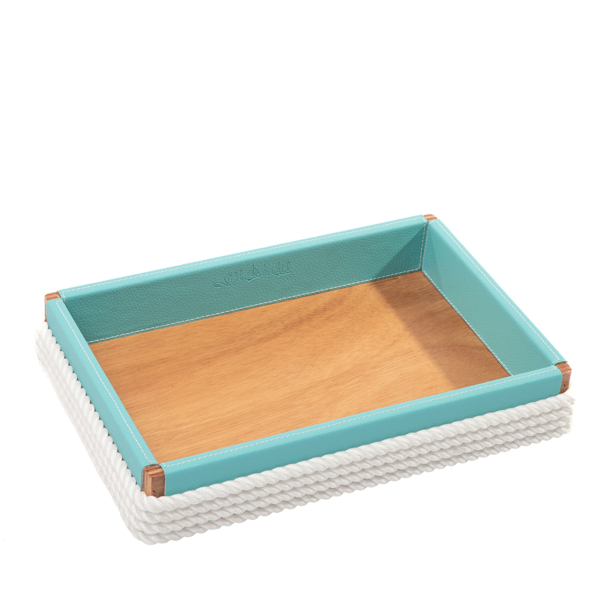 Small Rectangular Turquoise & White Tray - Main view