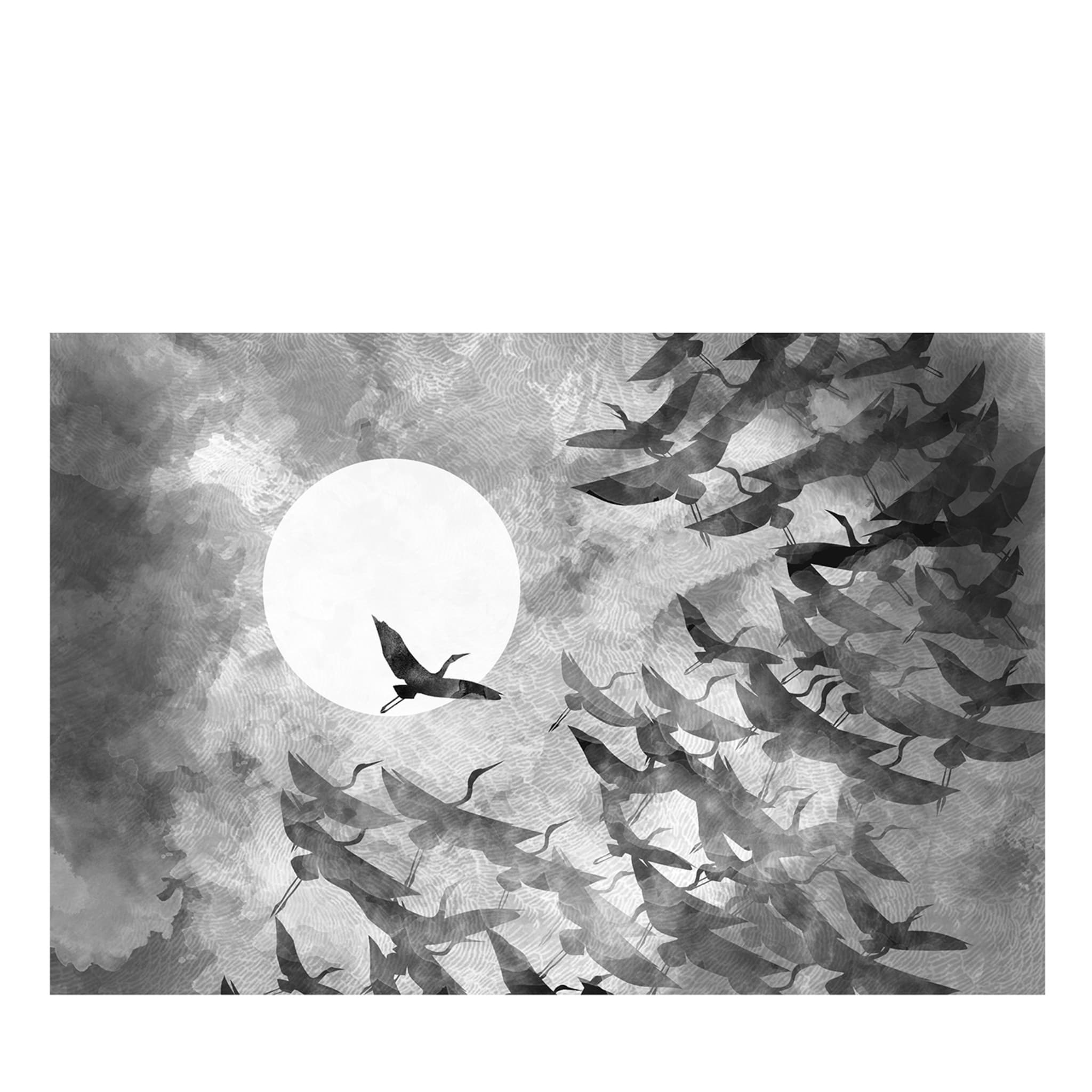 Oiseaux et vagues Papier peint White Row - Vue principale