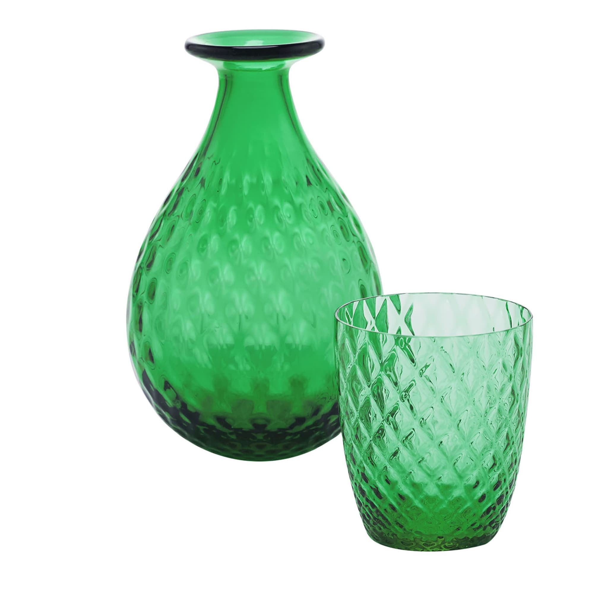 Caraffa e bicchiere Balloton Bedsime Mouth-Blown Emerald  - Vista principale