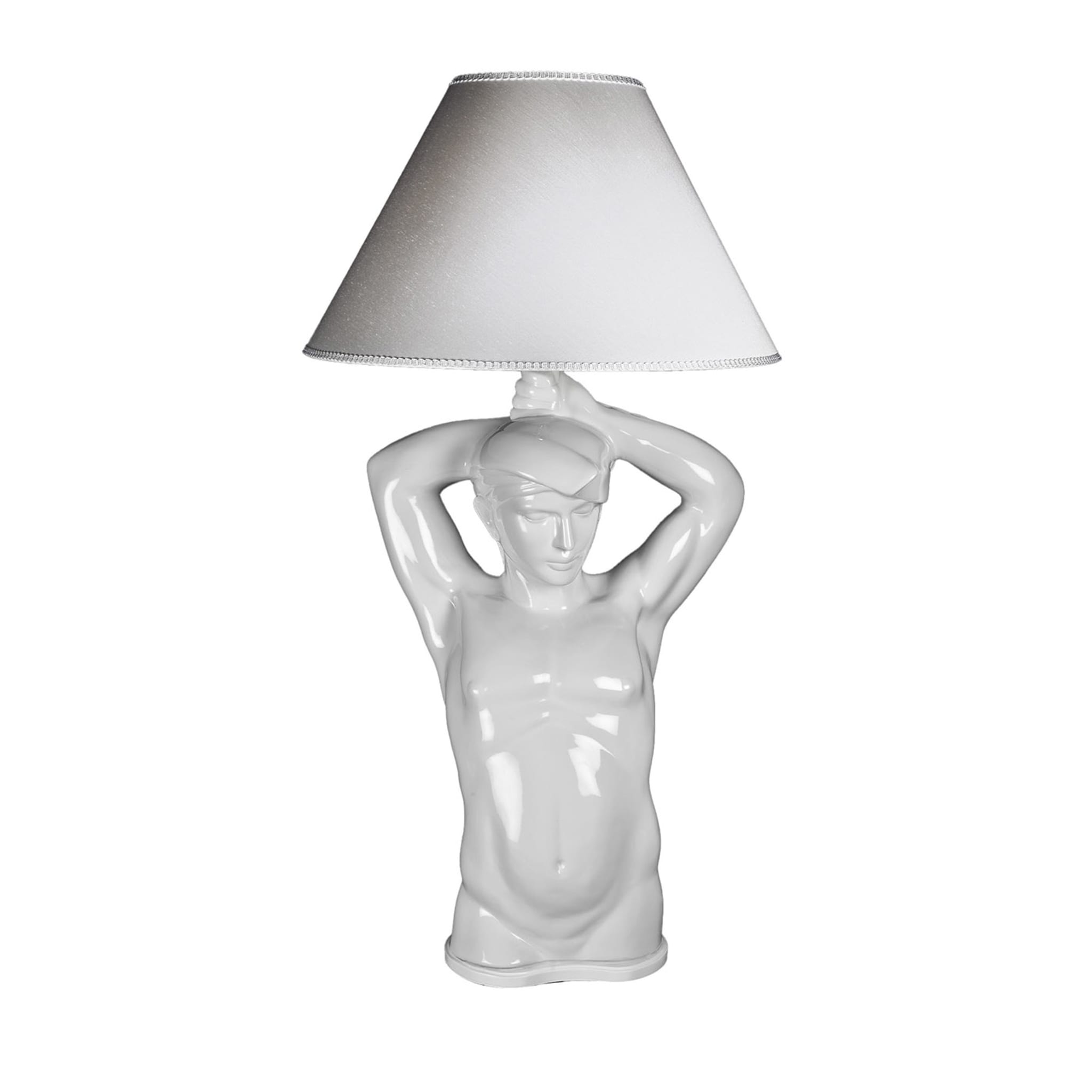 Lámpara de mesa blanca antropomórfica Homo de Giulio Ciniglia - Vista principal