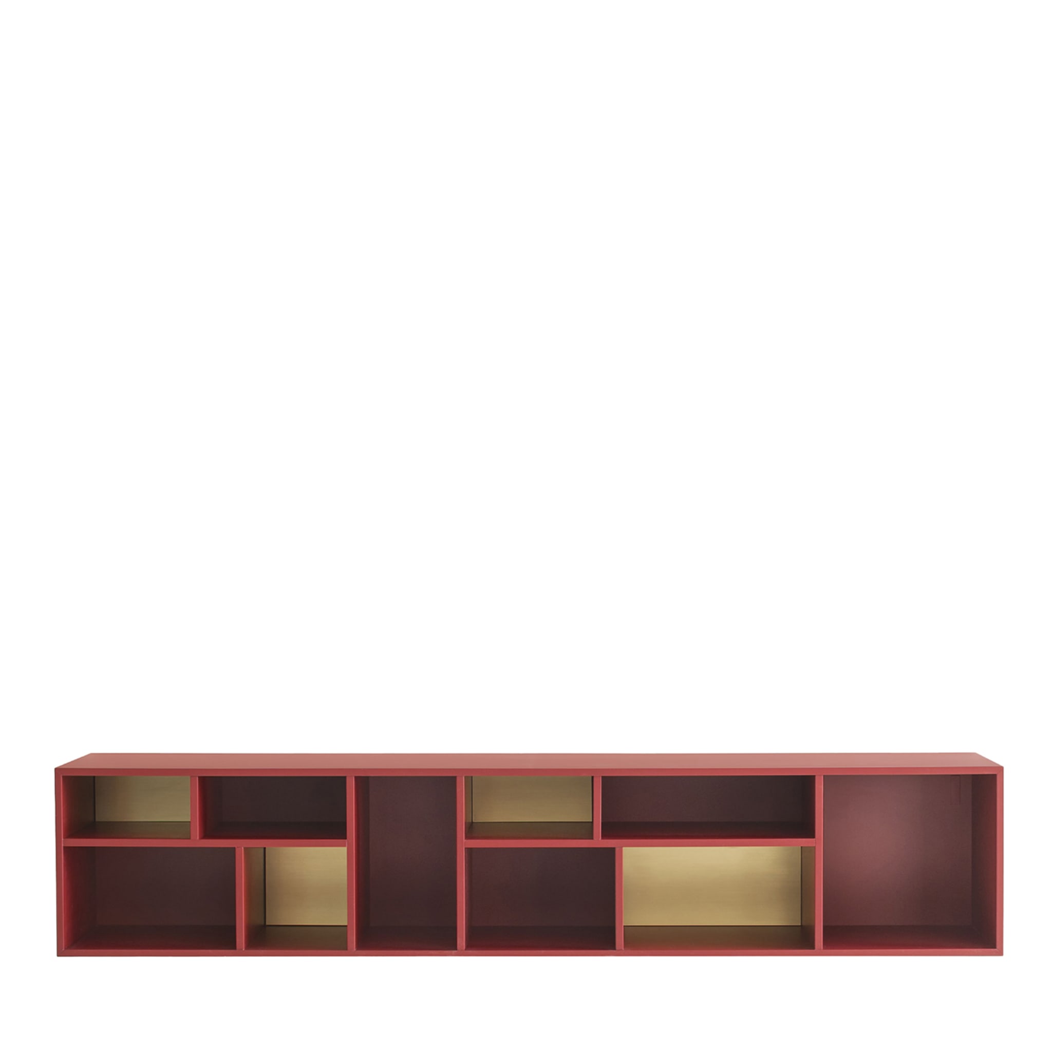 Pangea Large Marsala-Red & Brass Wall Unit - Main view