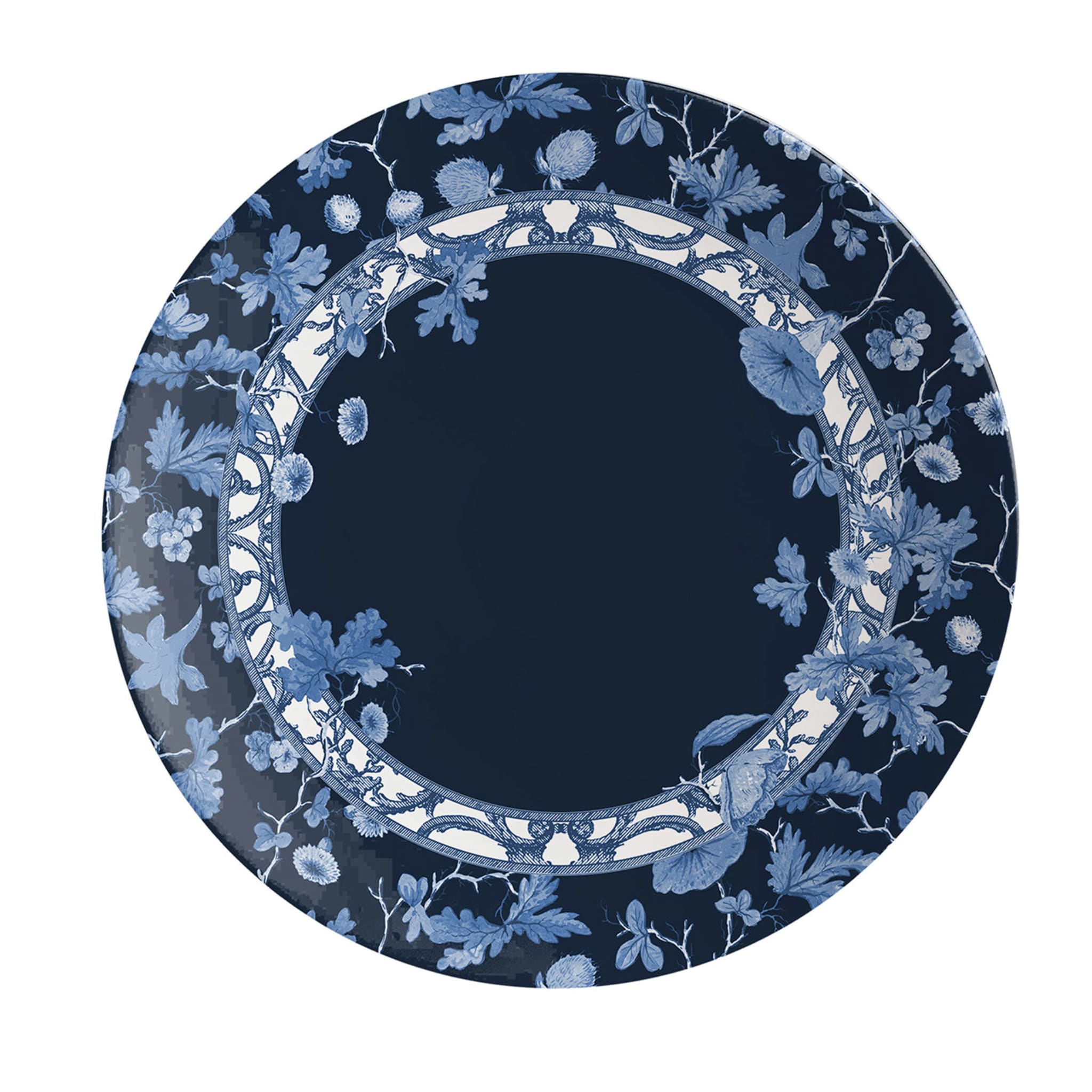 Garden Of Eden Set Of 2 Porcelain Dessert Plates With Blue Decoration #5 - Main view