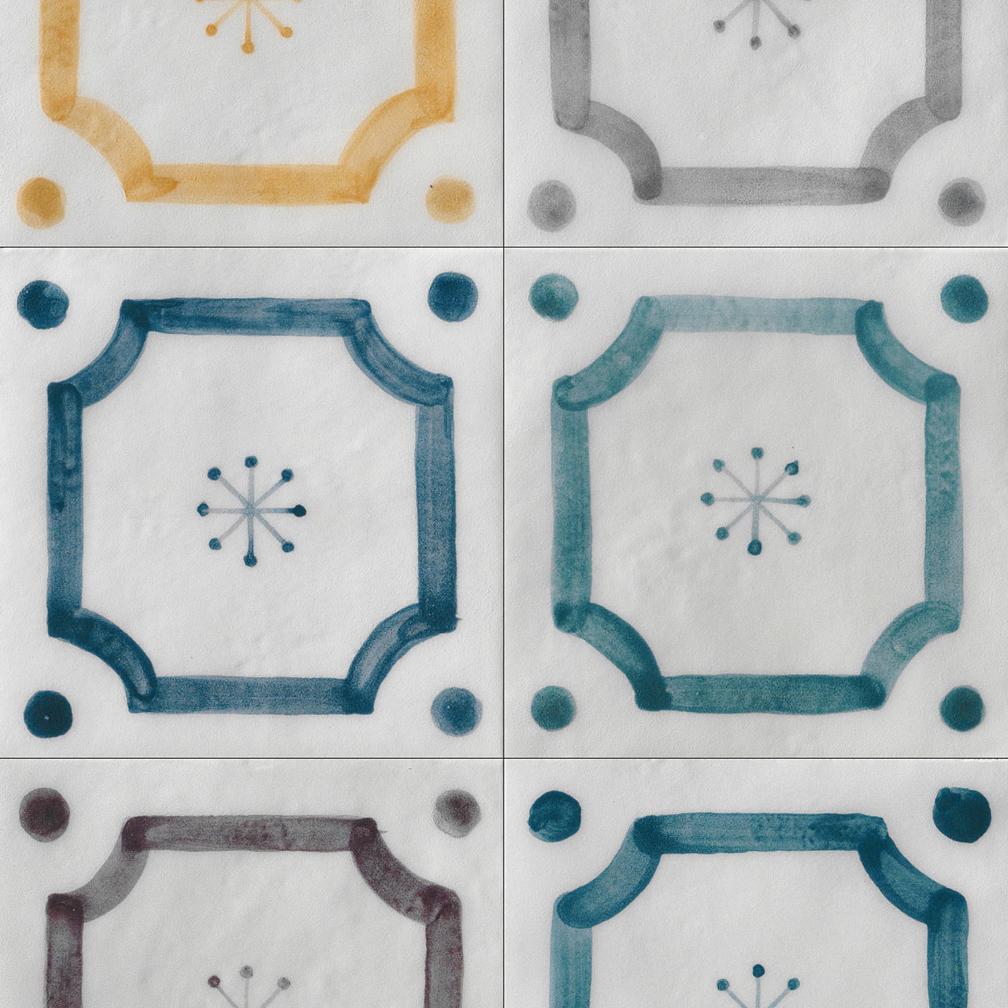Ot Budoni Pigeon-Blue Set of 24 Square Tiles - Alternative view 1