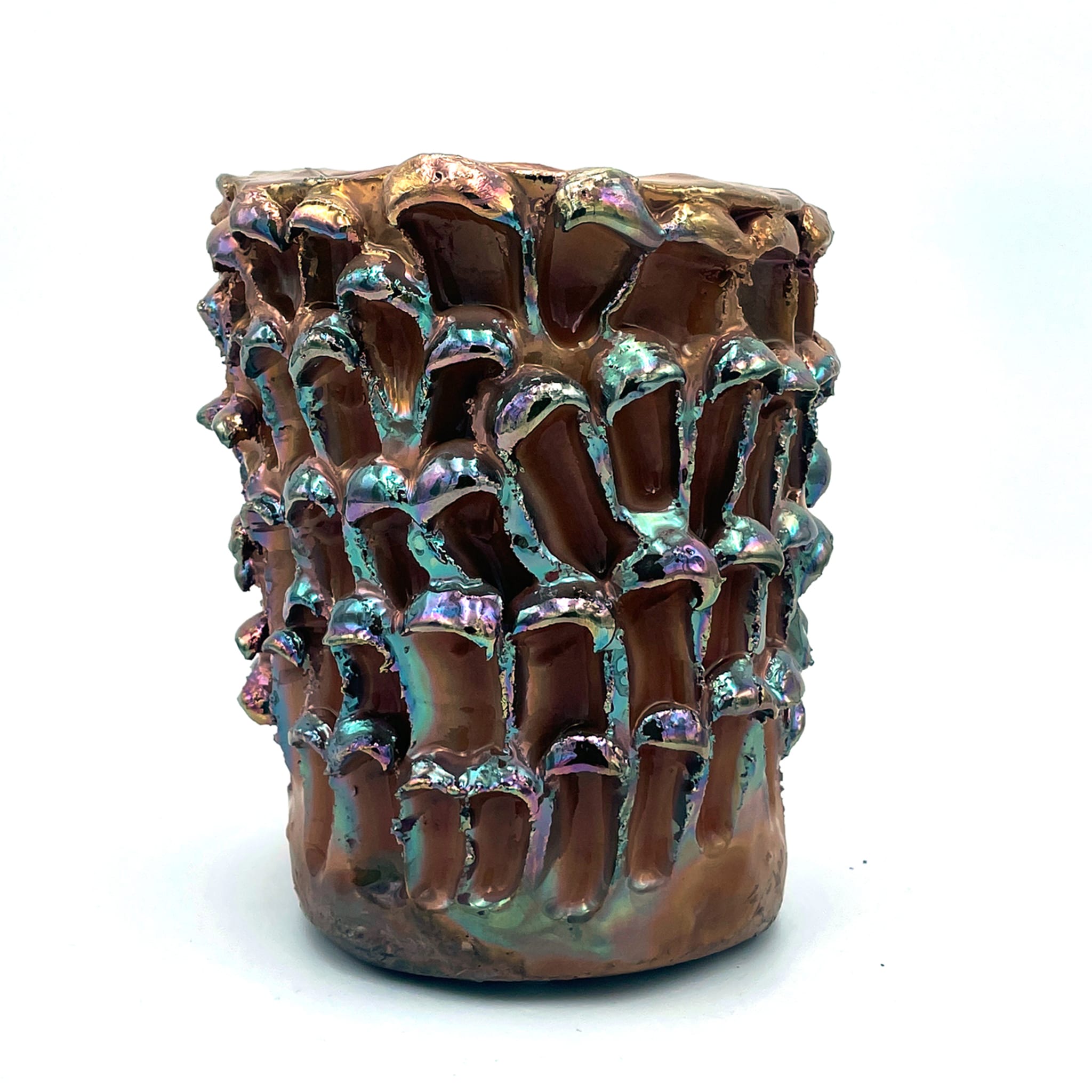 Onda Iridescent Metallic Raku Vase #11 - Main view