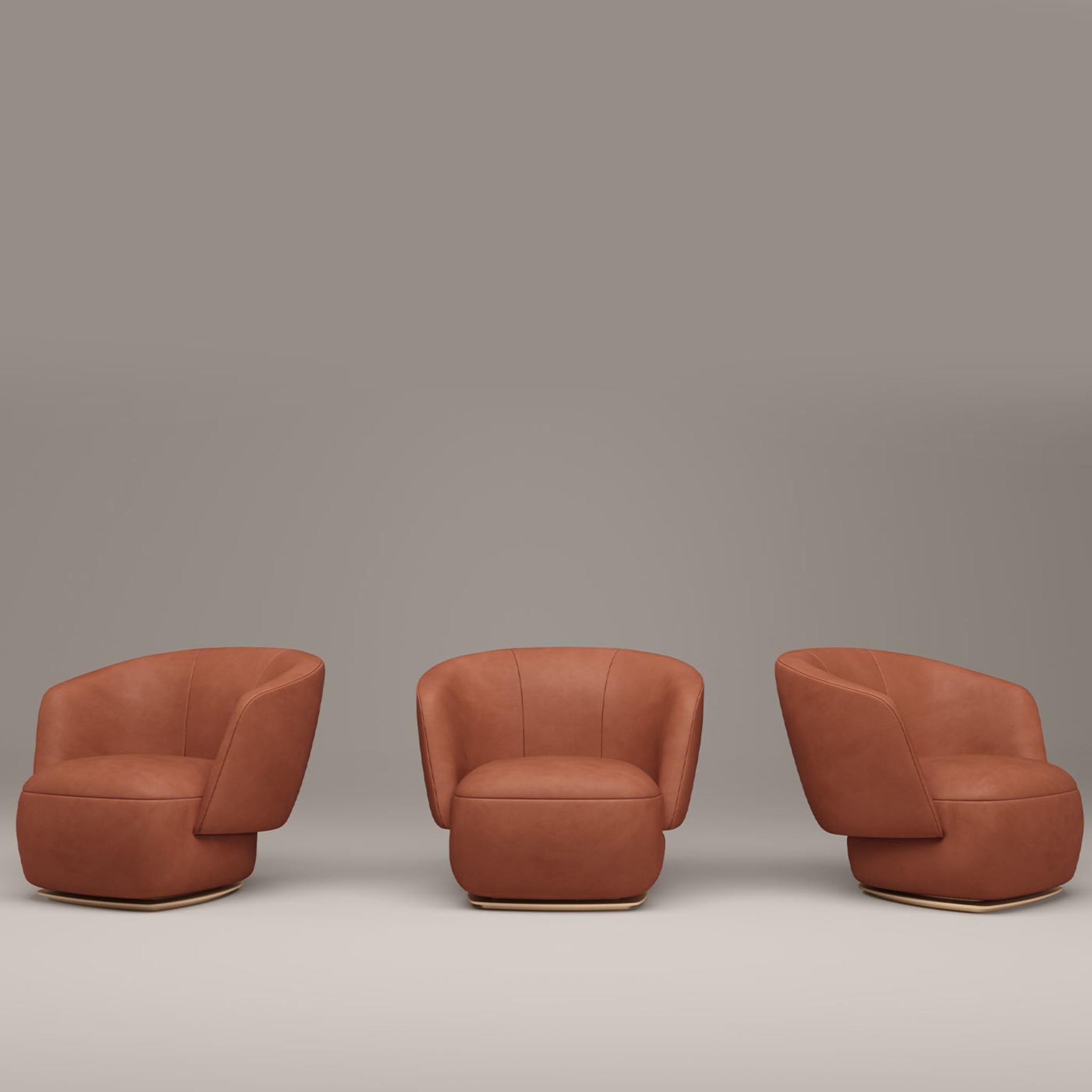 Dora Brown-Leather Armchair - Alternative view 1