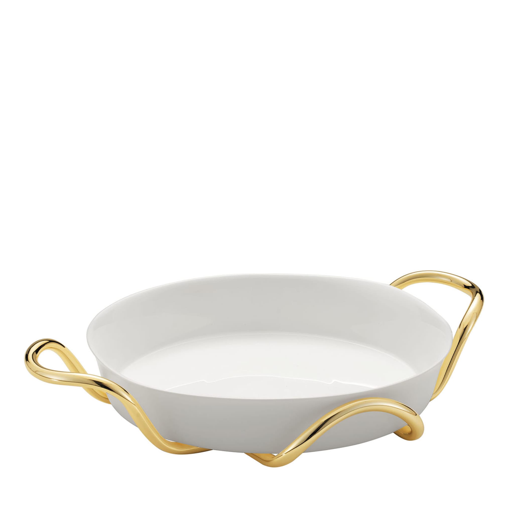 Round Baking Dish with Golden Holder by Itamar Harari - Main view