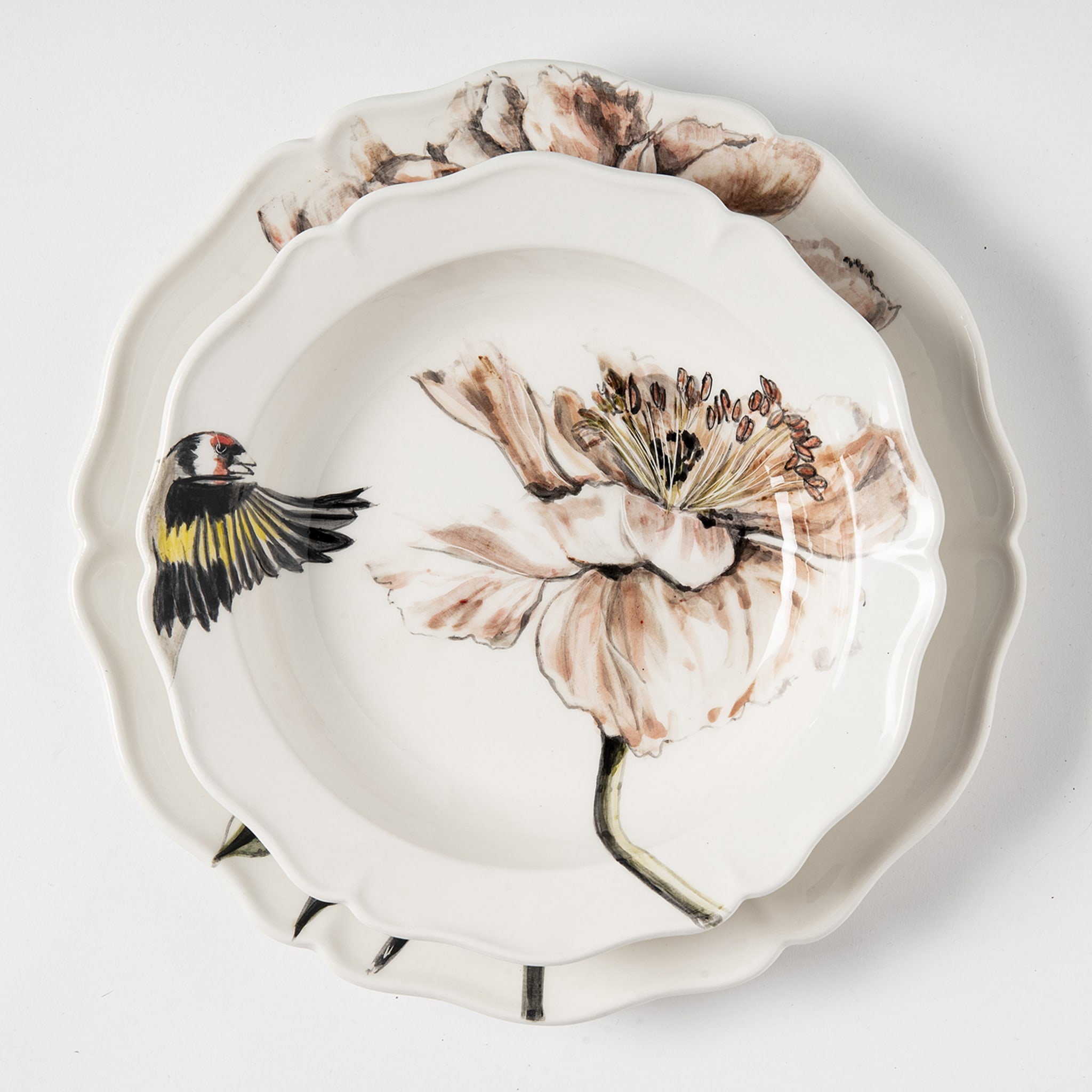 My Little Goldfinch A Round Polychrome Dinner Plate - Alternative view 2