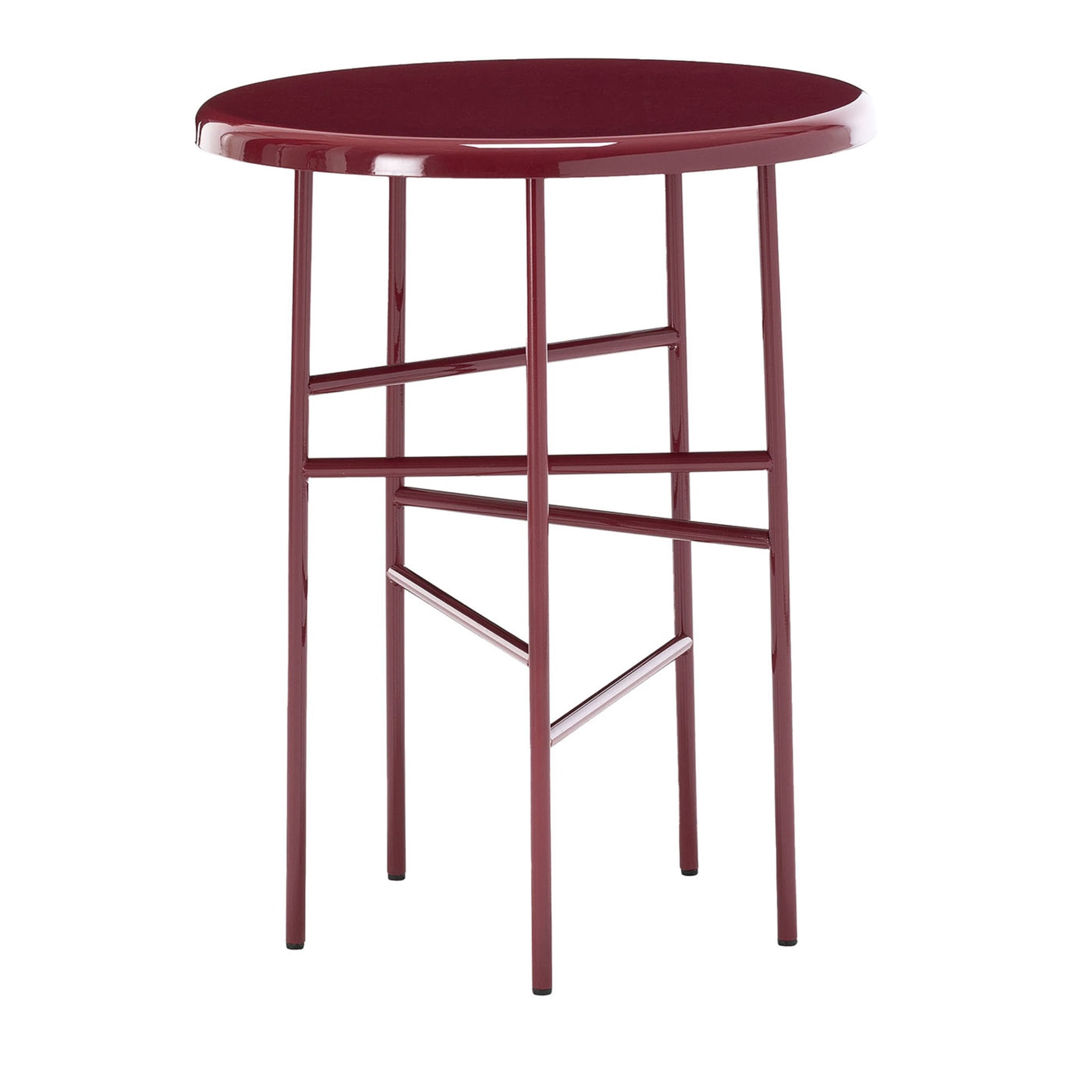 10th Star Red Glossy Lacquered Side Table 40 - Main view