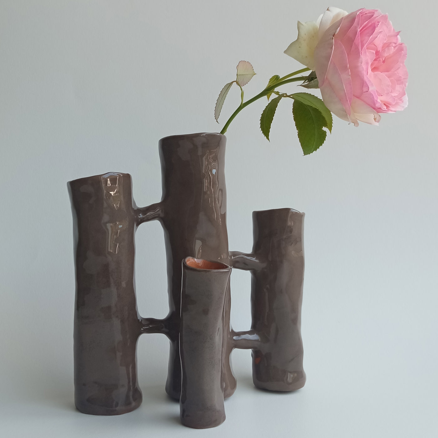 Vasi Comunicanti 4-Element Brown Vase/Sculpture Chiara Berta - Artemest