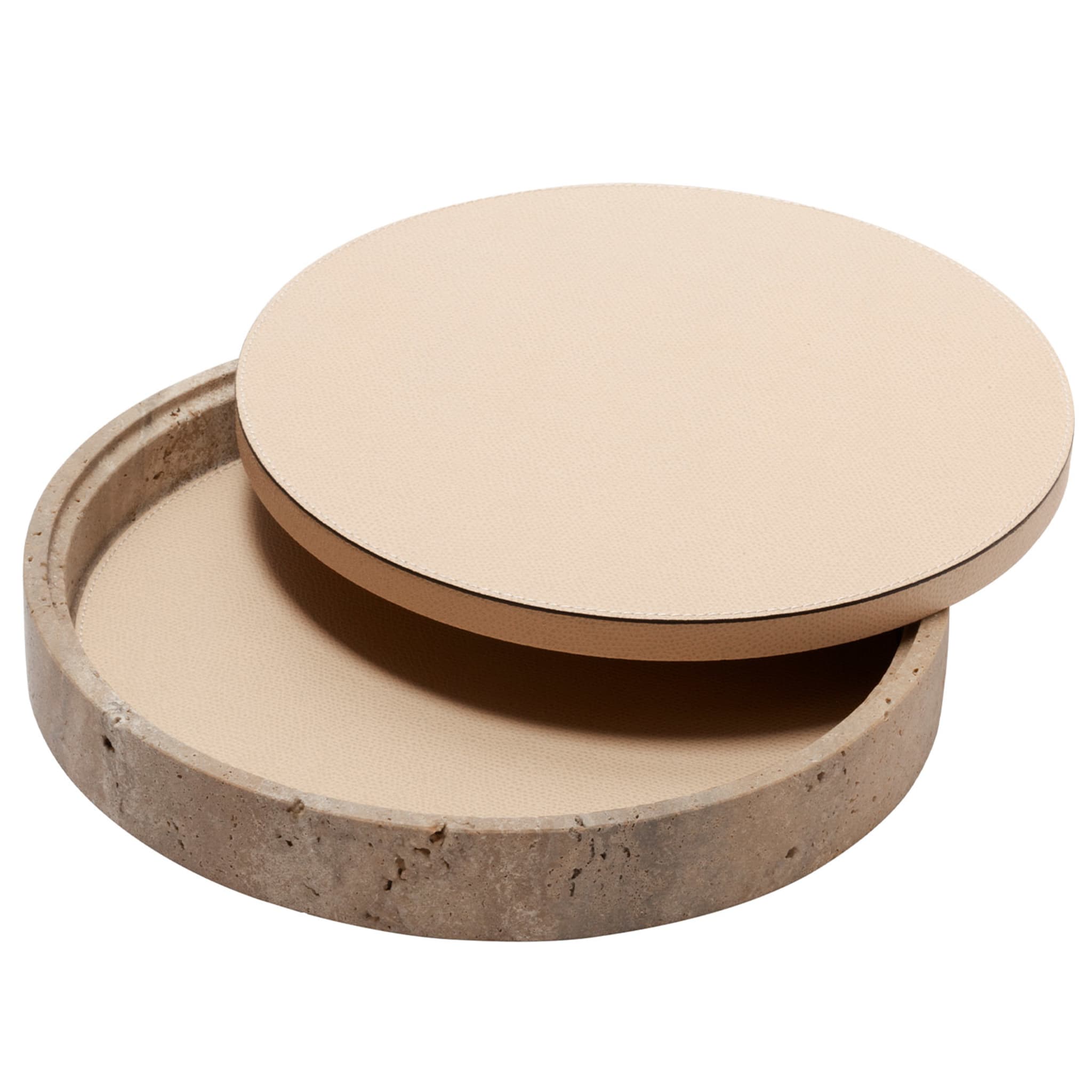 Giza Leather & Marble Round Box #4 - Alternative view 1